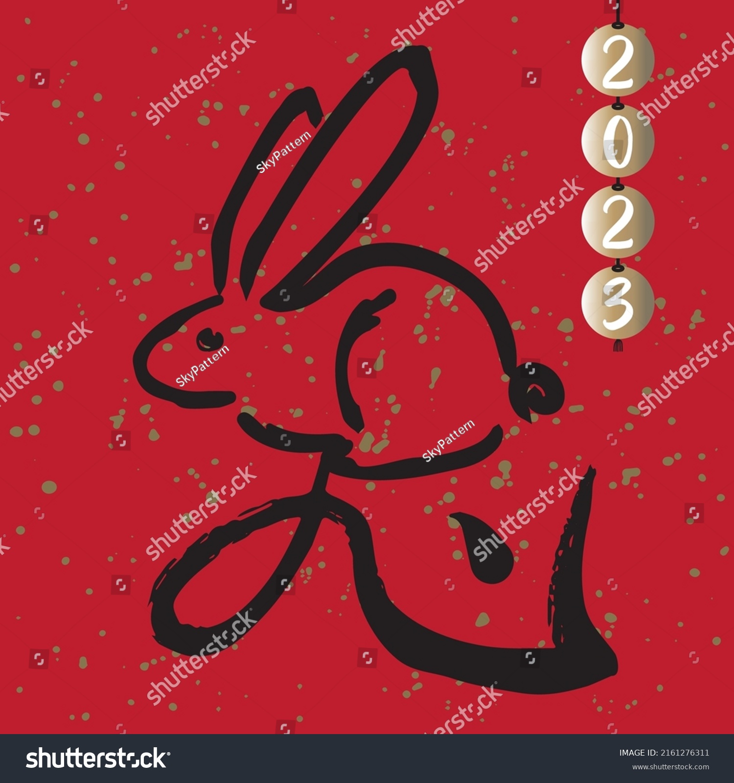 238 Letter For The Year Of The Rabbit. Translation : Images, Stock 