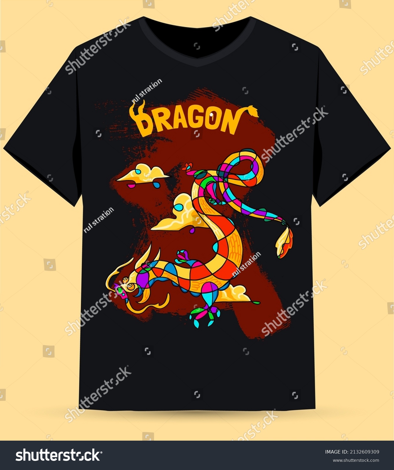 SVG of Chinese zodiac abstract colored dragon is suitable for screen printing svg