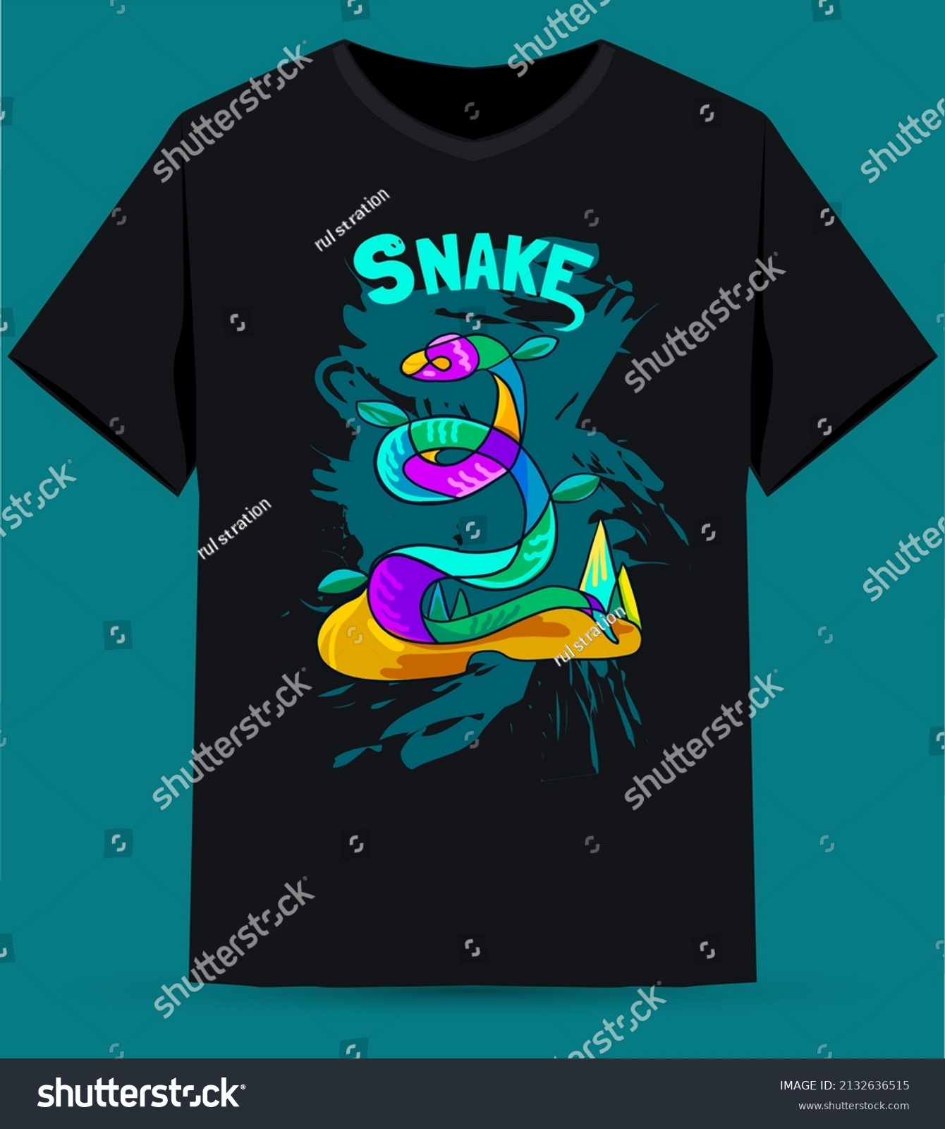 SVG of Chinese zodiac abstract colored snake is suitable for screen printing svg