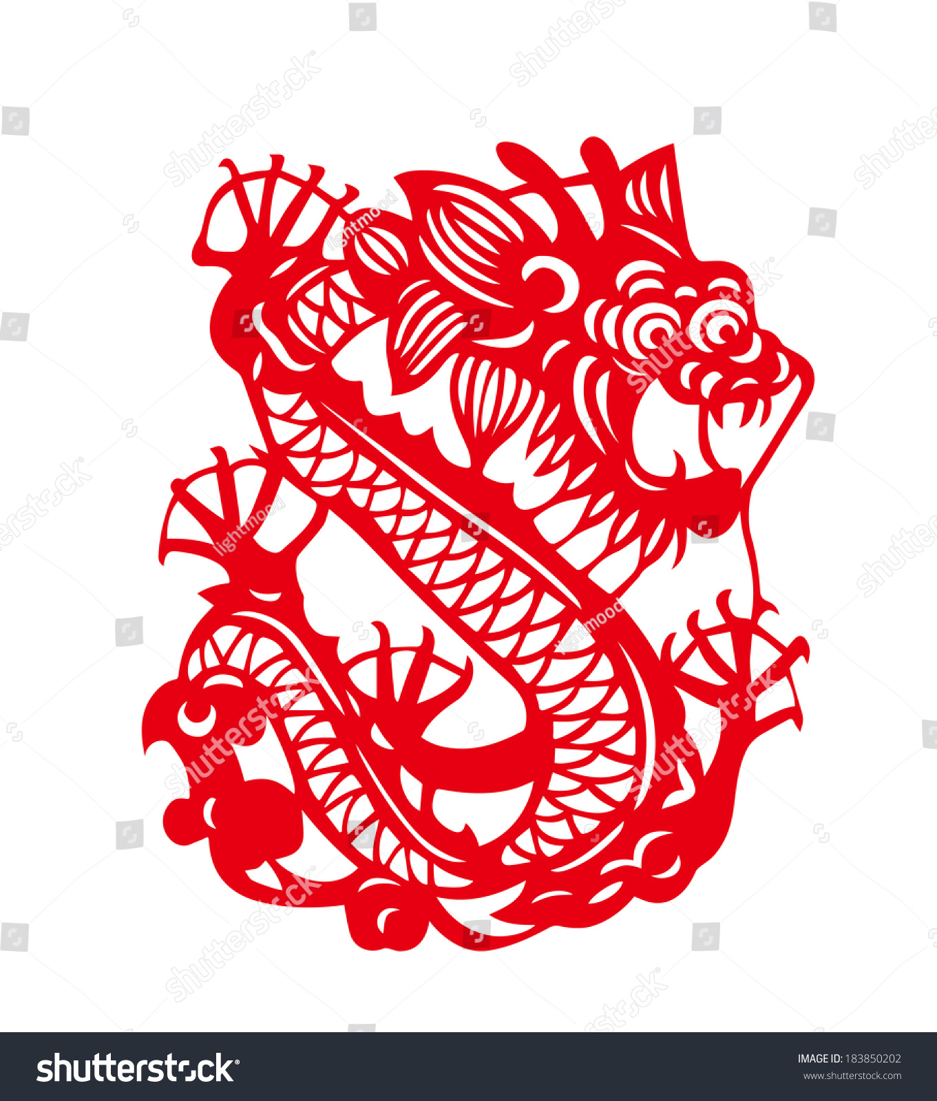 Chinese Zodiac Sign Year Dragon Stock Vector 183850202 - Shutterstock