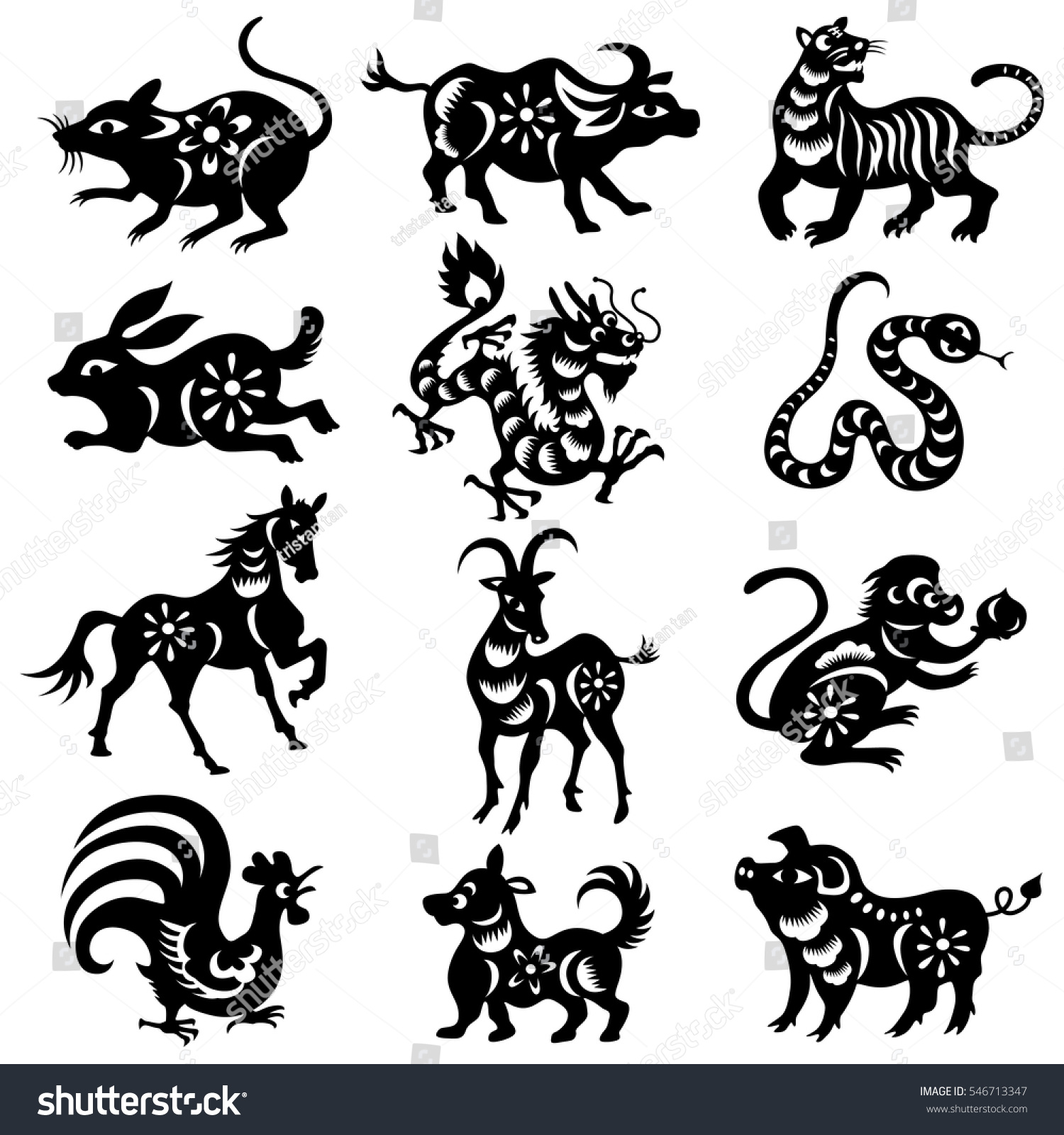 175,880 Chinese animal symbols Stock Vectors, Images & Vector Art ...