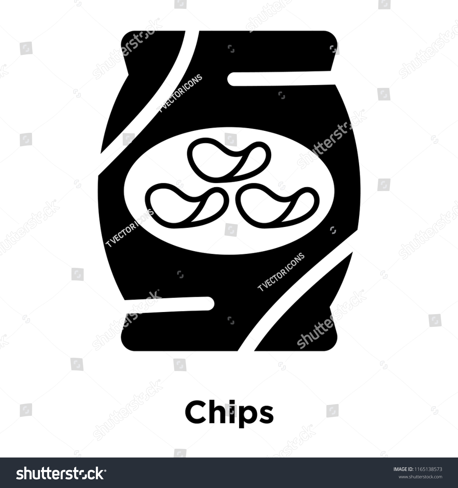 Chips Icon Vector Isolated On White Stock Vector (Royalty Free ...