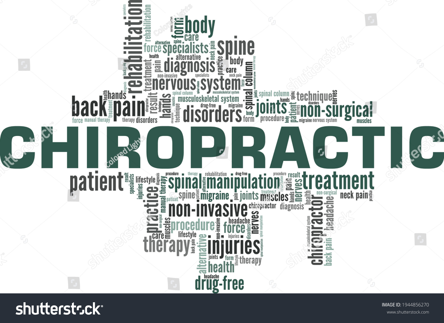 Chiropractic Vector Illustration Word Cloud Isolated Stock Vector ...