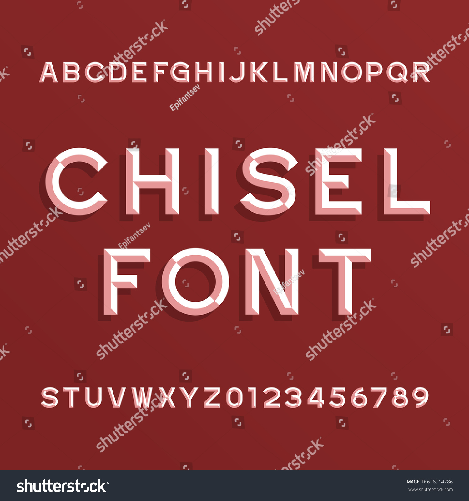 Chisel Alphabet Vector Font Type Letters Stock Vector Royalty Free
