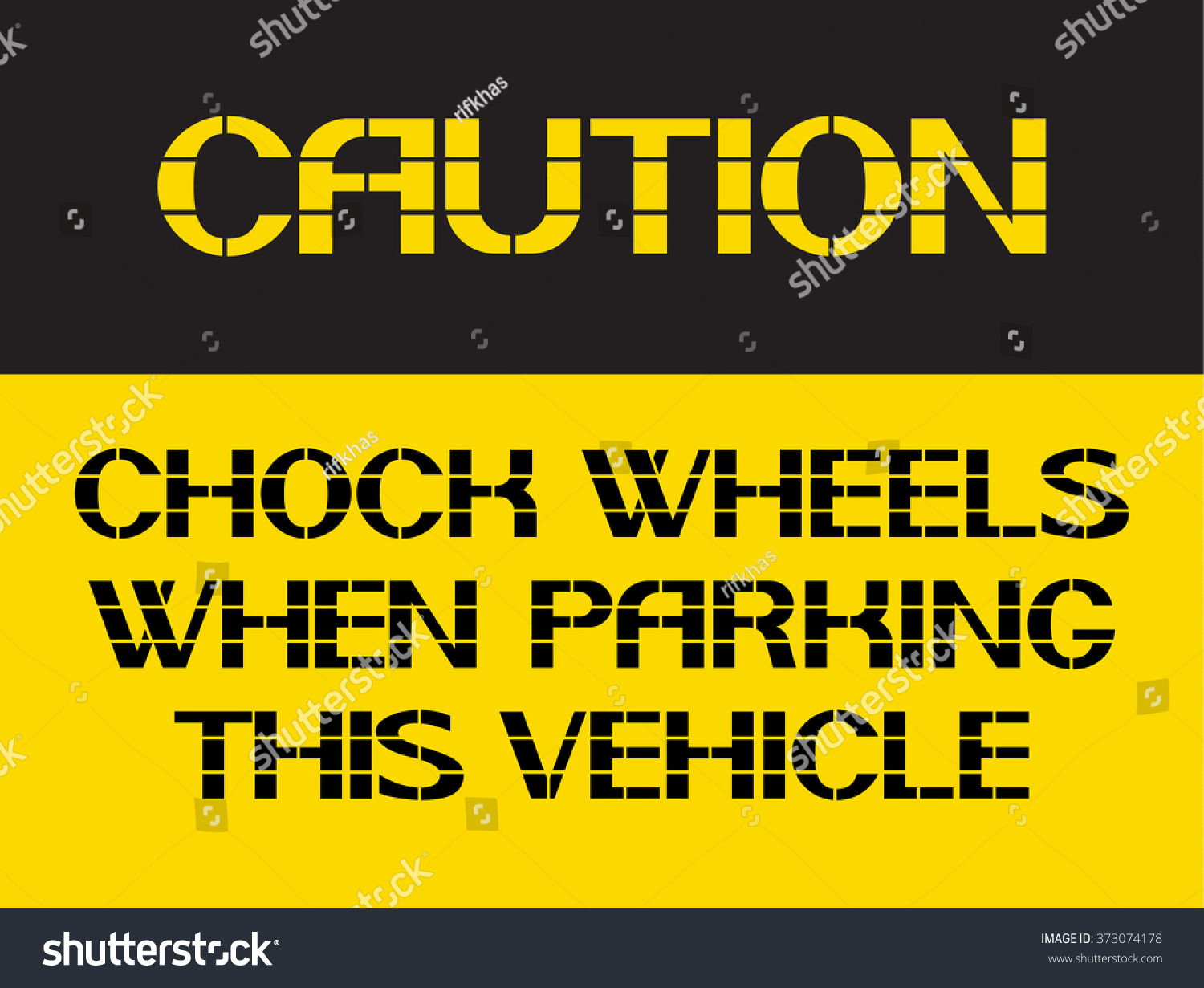 SVG of Chock wheels when parking this vehicle.
Advisory text for the driver of the car or repair technician mechanic. svg
