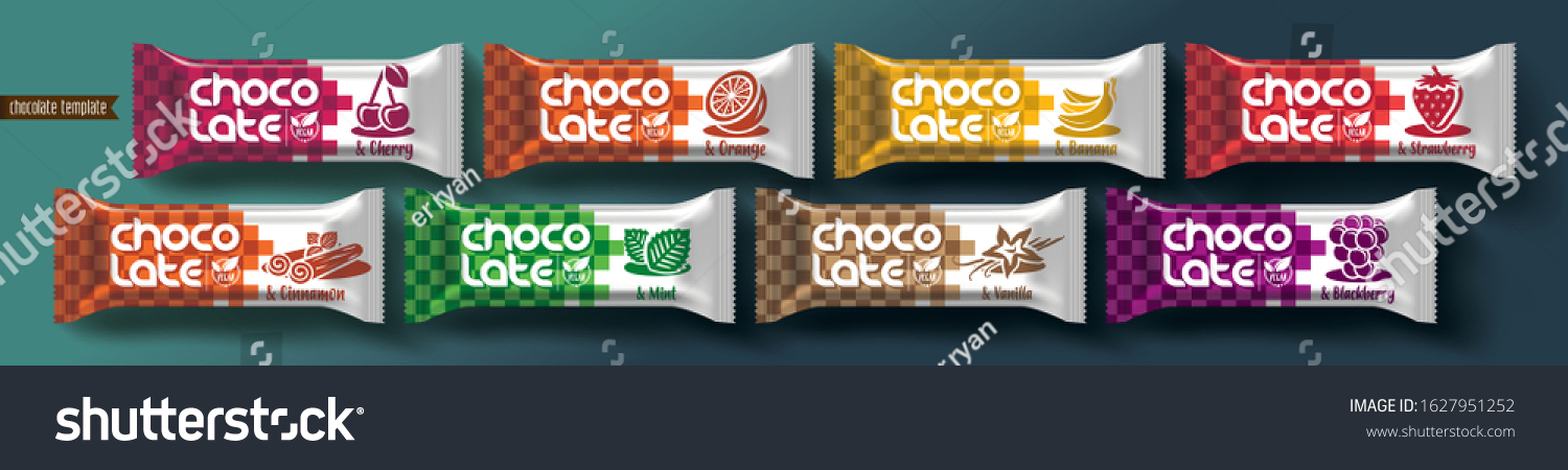 Chocolate Bar Vector Packaging Design Fruit Stock Vector (Royalty Free ...