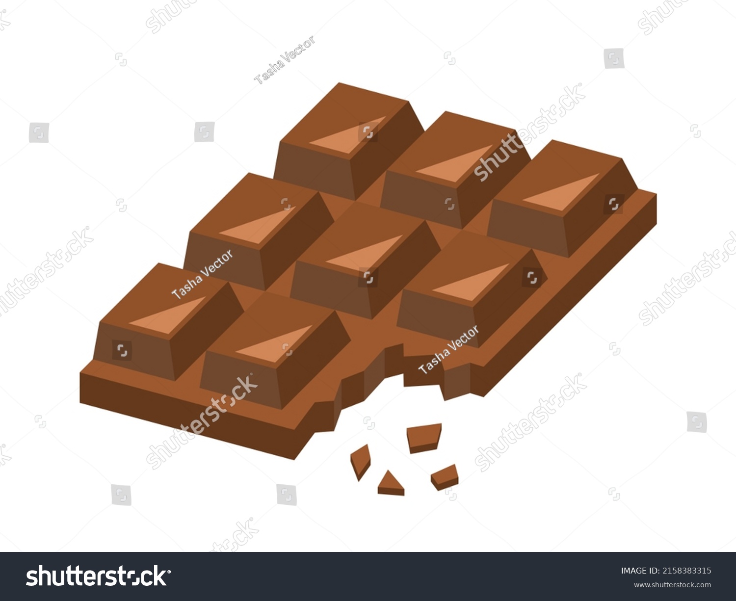 Chocolate Bar Crumbs Snack Food Energy Stock Vector (Royalty Free ...