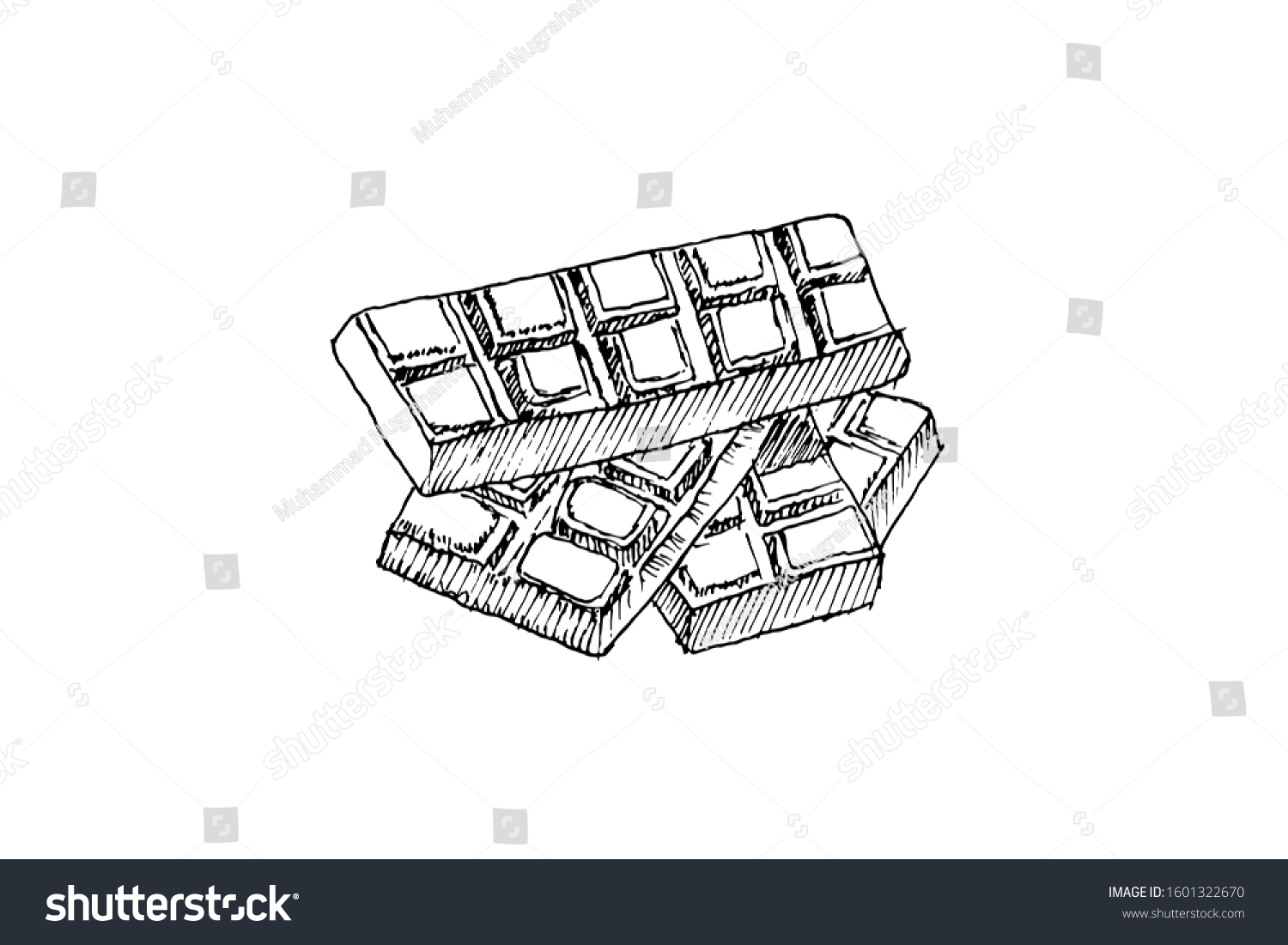 Chocolate Blocks Drawing Sketch Hand Drawn Stock Vector (Royalty Free ...