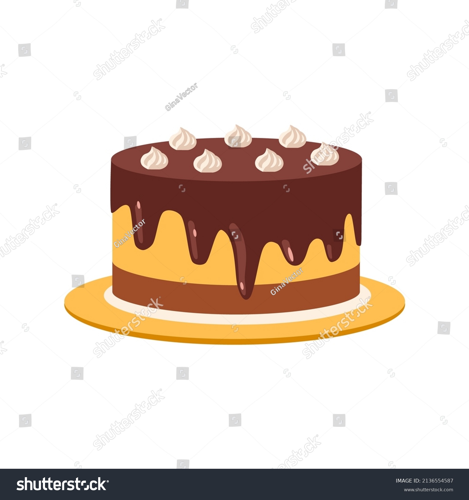 Chocolate Cake Icon Clipart Chocolate Frosted Stock Vector (Royalty ...