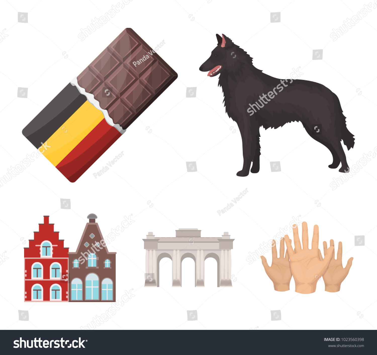 SVG of Chocolate, cathedral and other symbols of the country.Belgium set collection icons in cartoon style vector symbol stock illustration web. svg