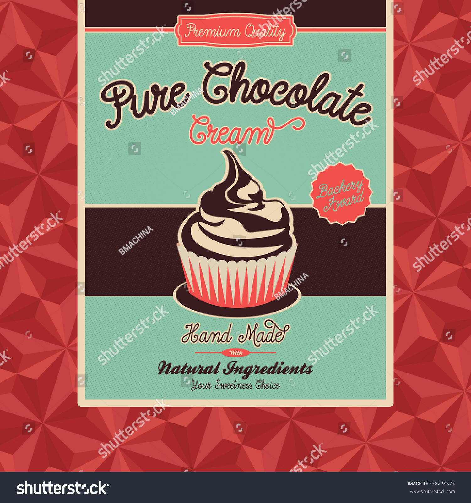 Chocolate Cupcakes Template Muffin Bakery Brochure Image Vectorielle De Stock Libre De Droits