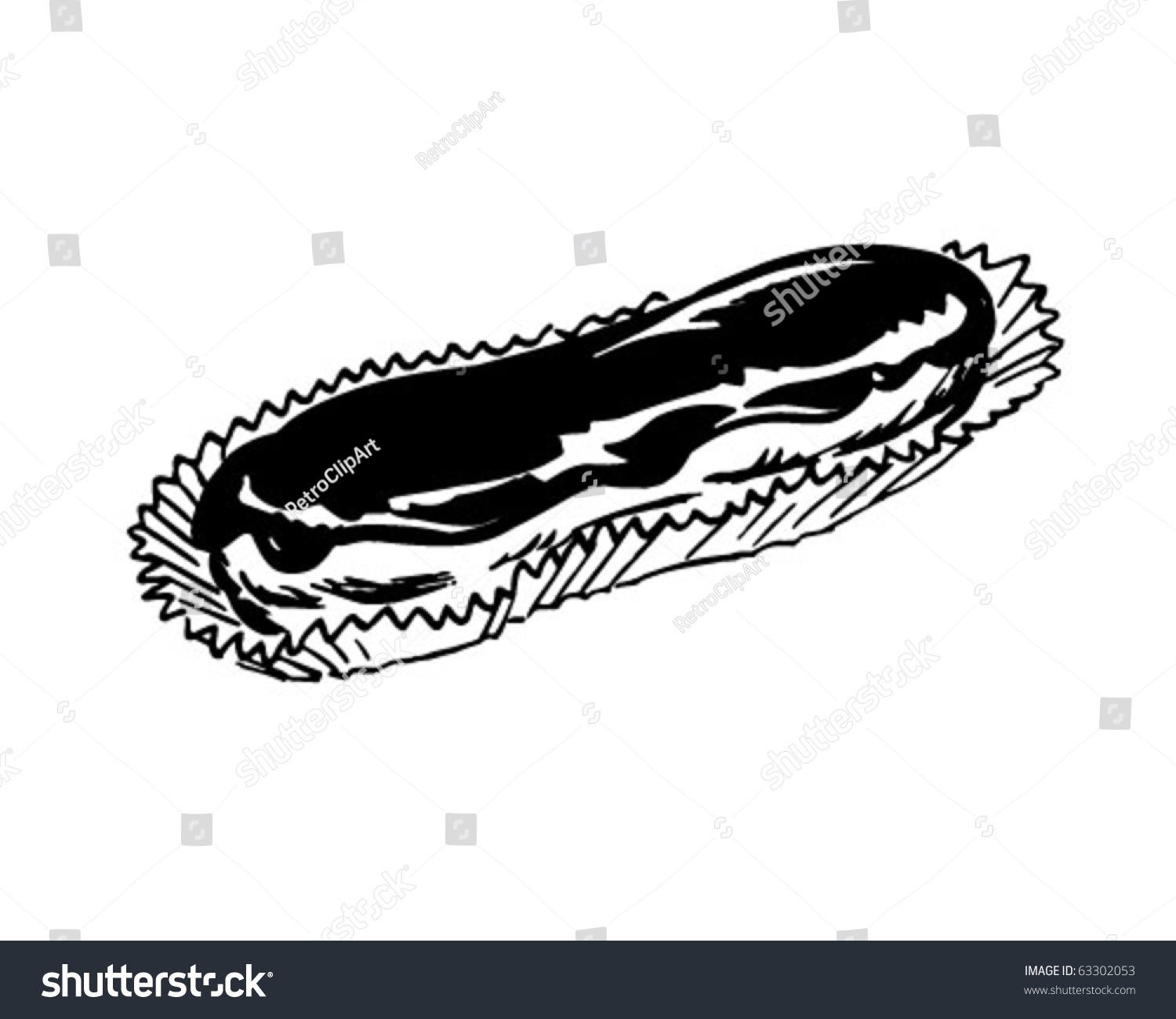 Chocolate Eclair Retro Clipart Illustration เวกเตอร์สต็อก (ปลอดค่า