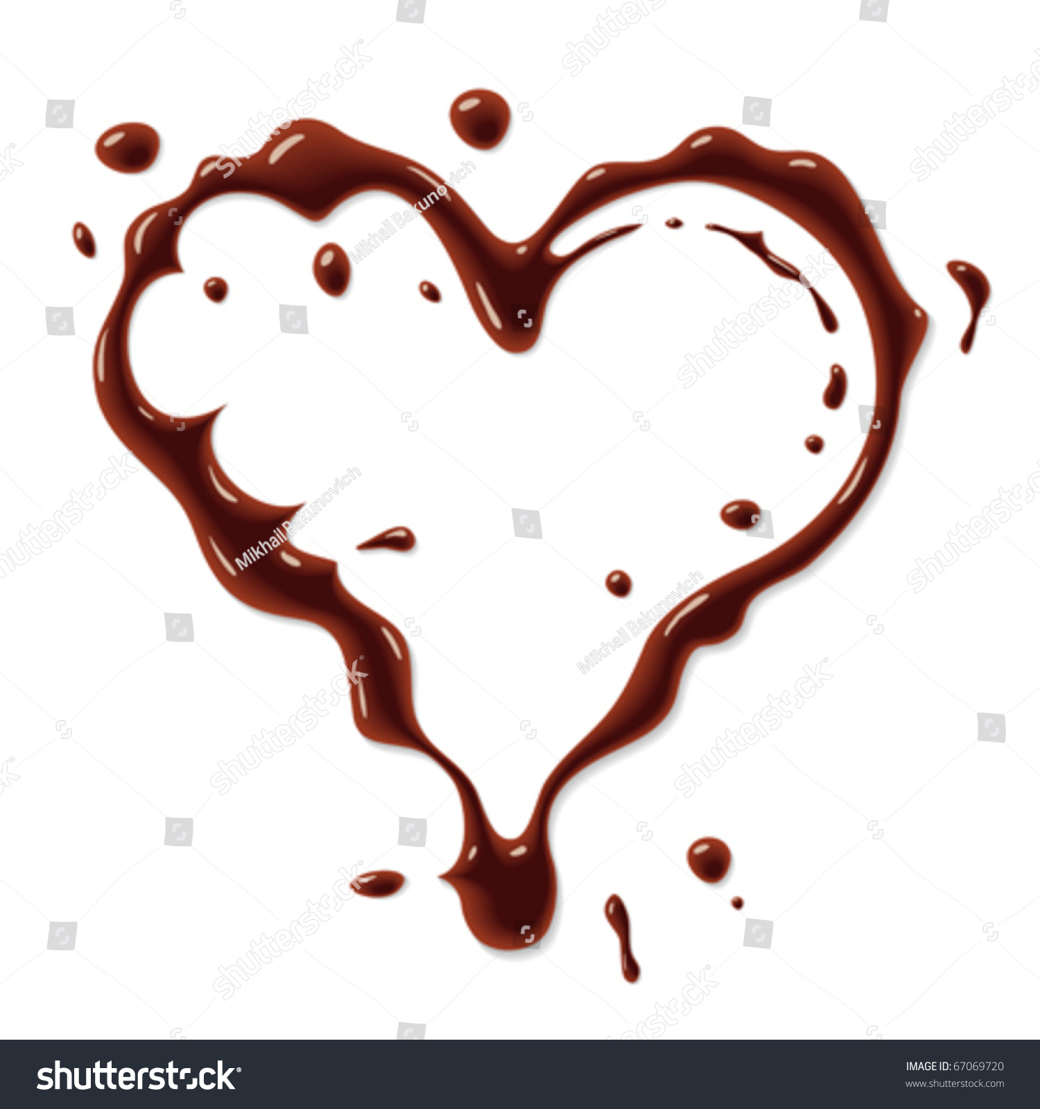 Chocolate Heart Symbol Stock Vector Illustration 67069720 : Shutterstock