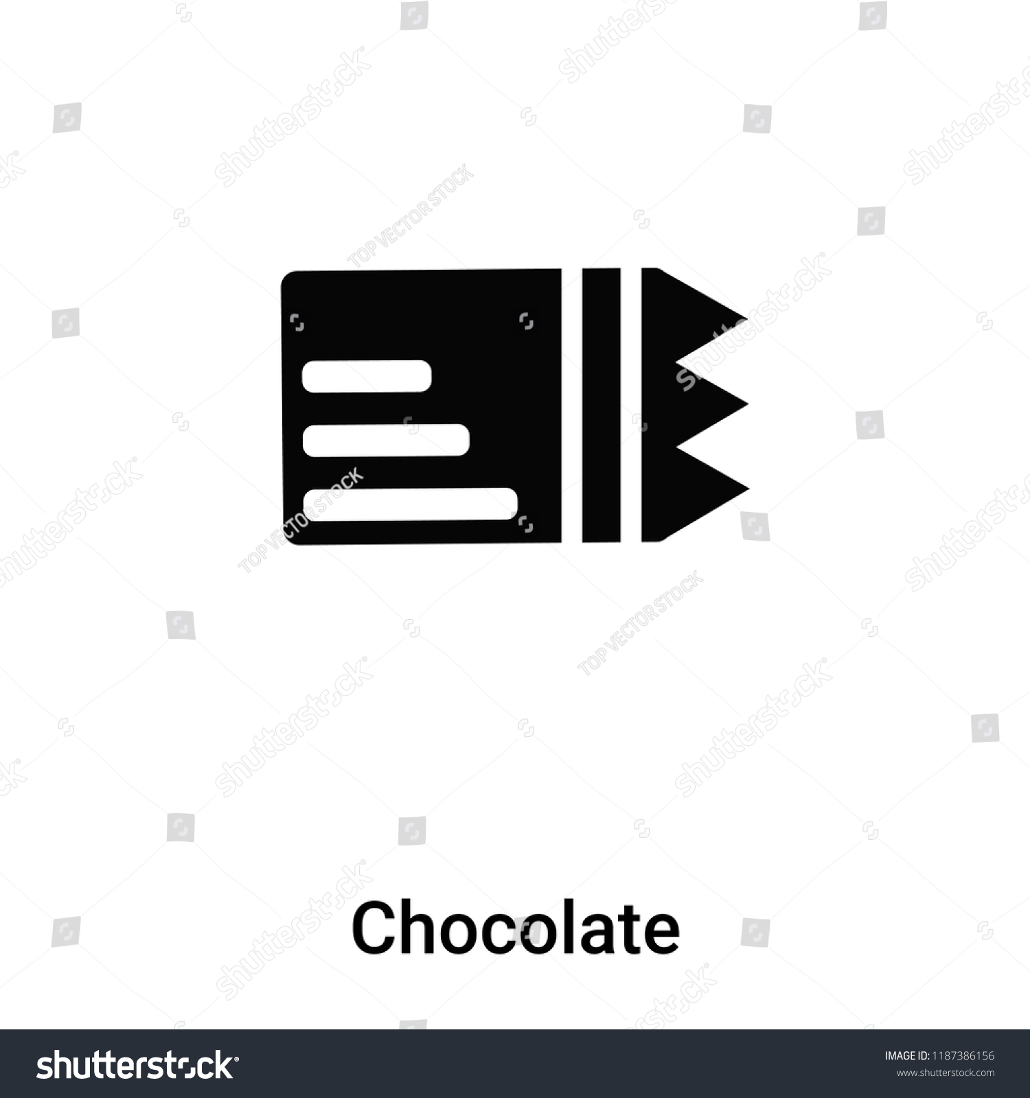 SVG of Chocolate icon vector isolated on white background, logo concept of Chocolate sign on transparent background, filled black symbol svg