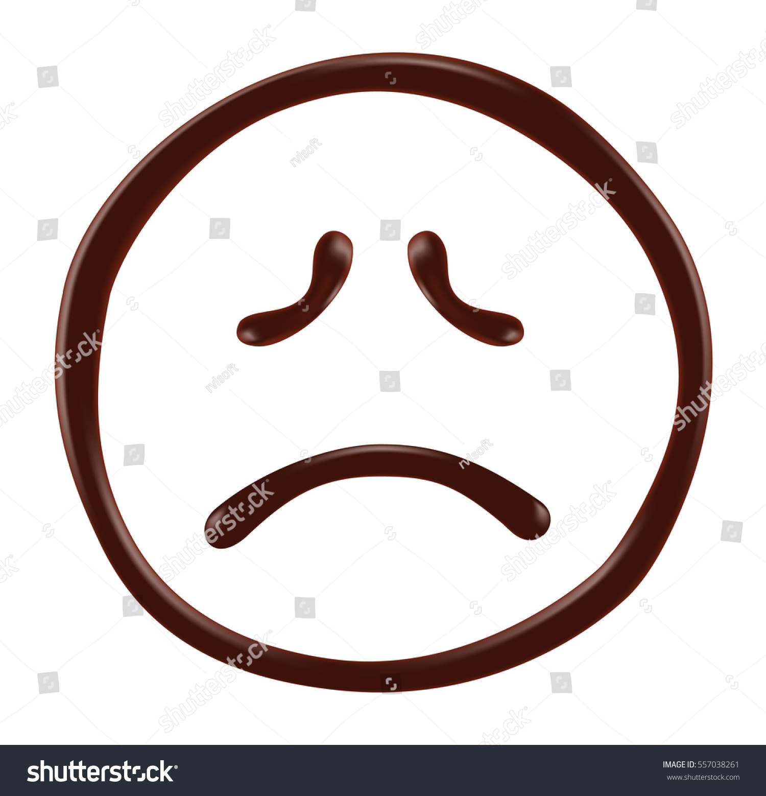 Chocolate Smiley Face On White Background Stock Vector (Royalty Free