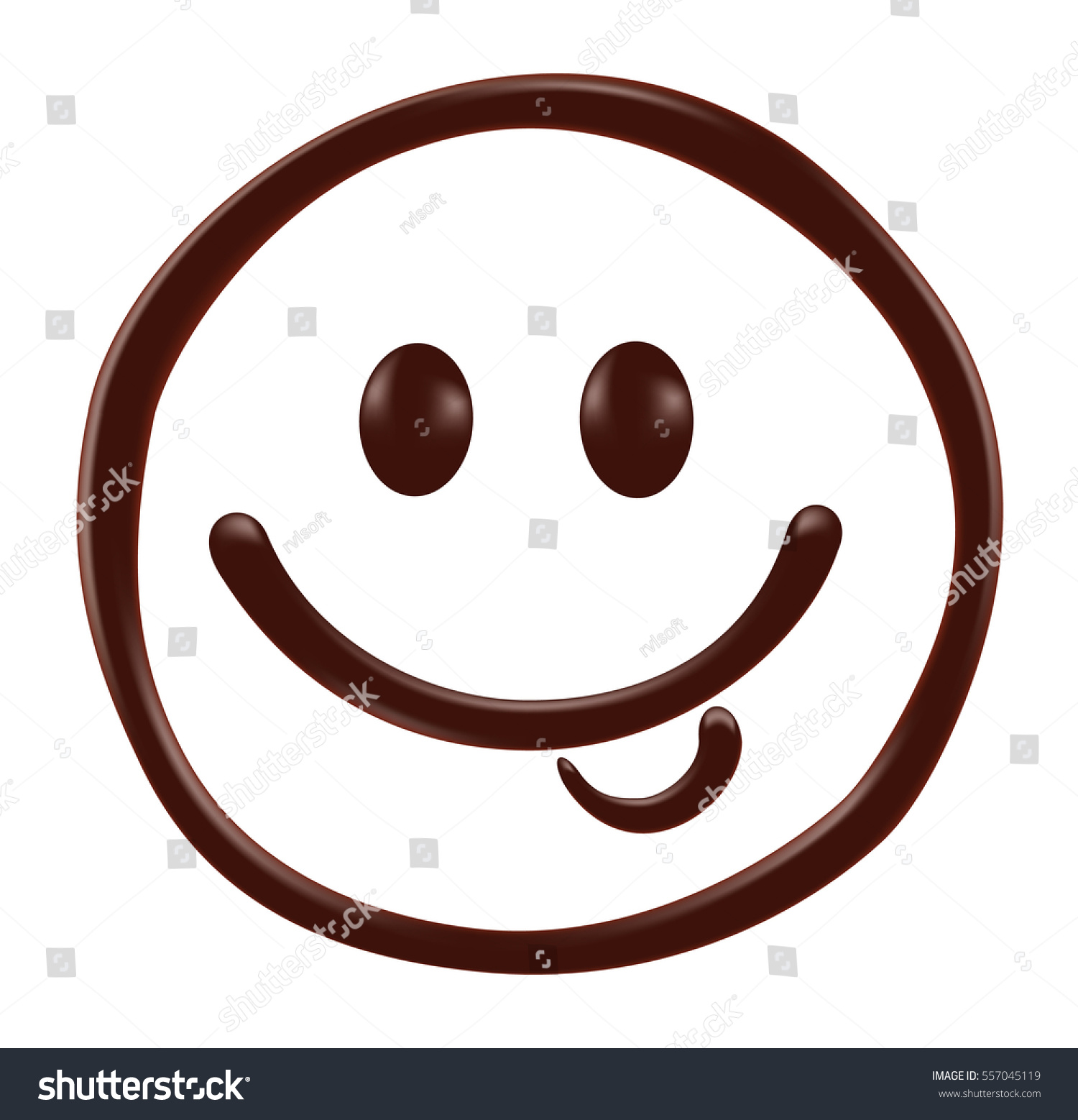 Chocolate Smiley Face On White Background Stock Vector (Royalty Free