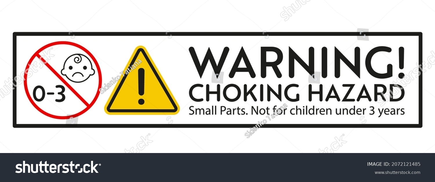 SVG of Choking hazard warning sign. Not for children under 3 years sticker. Vector design elements for objets with small parts. svg