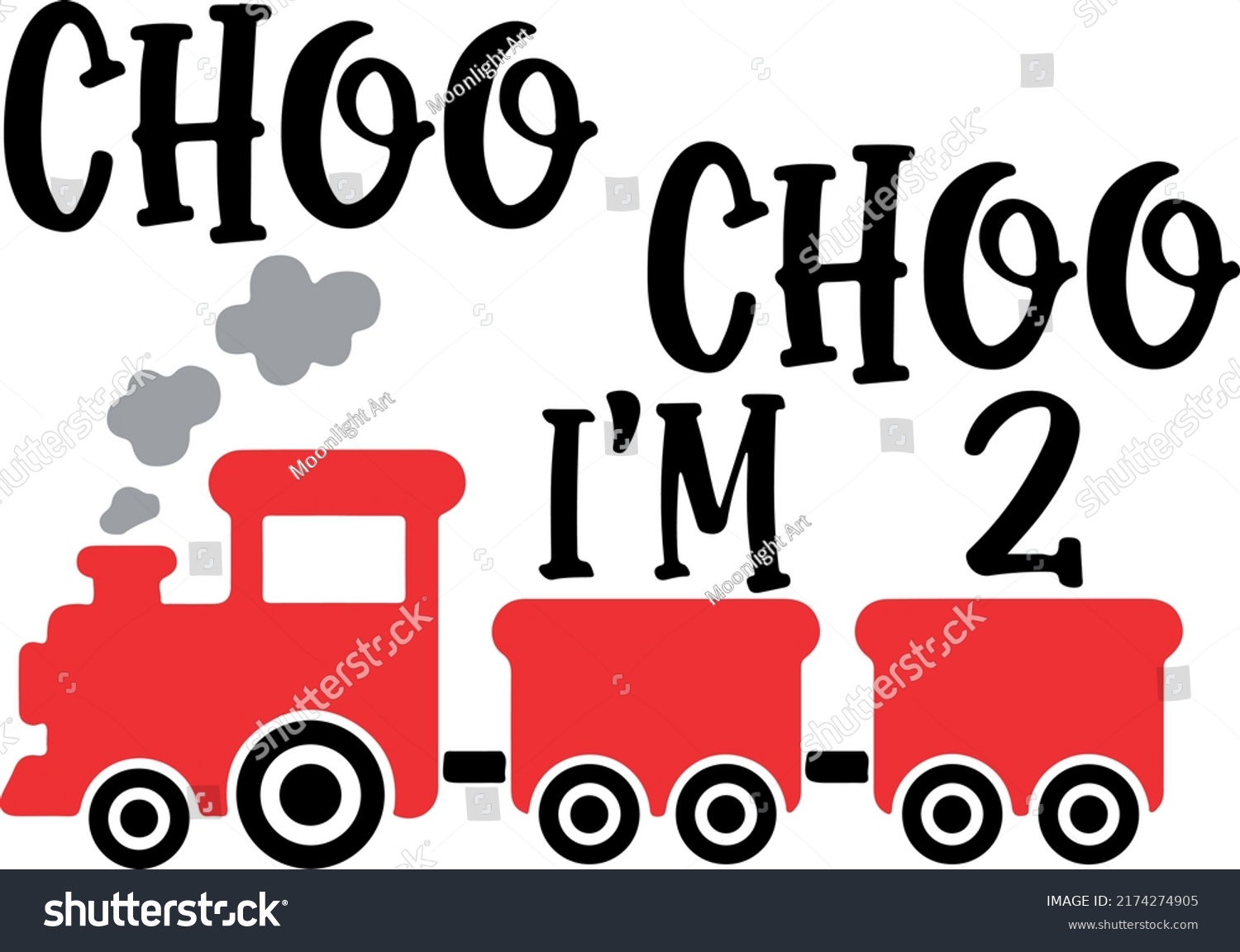 SVG of Choo Choo I'm 2 Svg, Svg Files for Cricut, 2nd Birthday Cut File, Boy Train Design, Two Year Old Saying, Transportation Party Quote, Png svg
