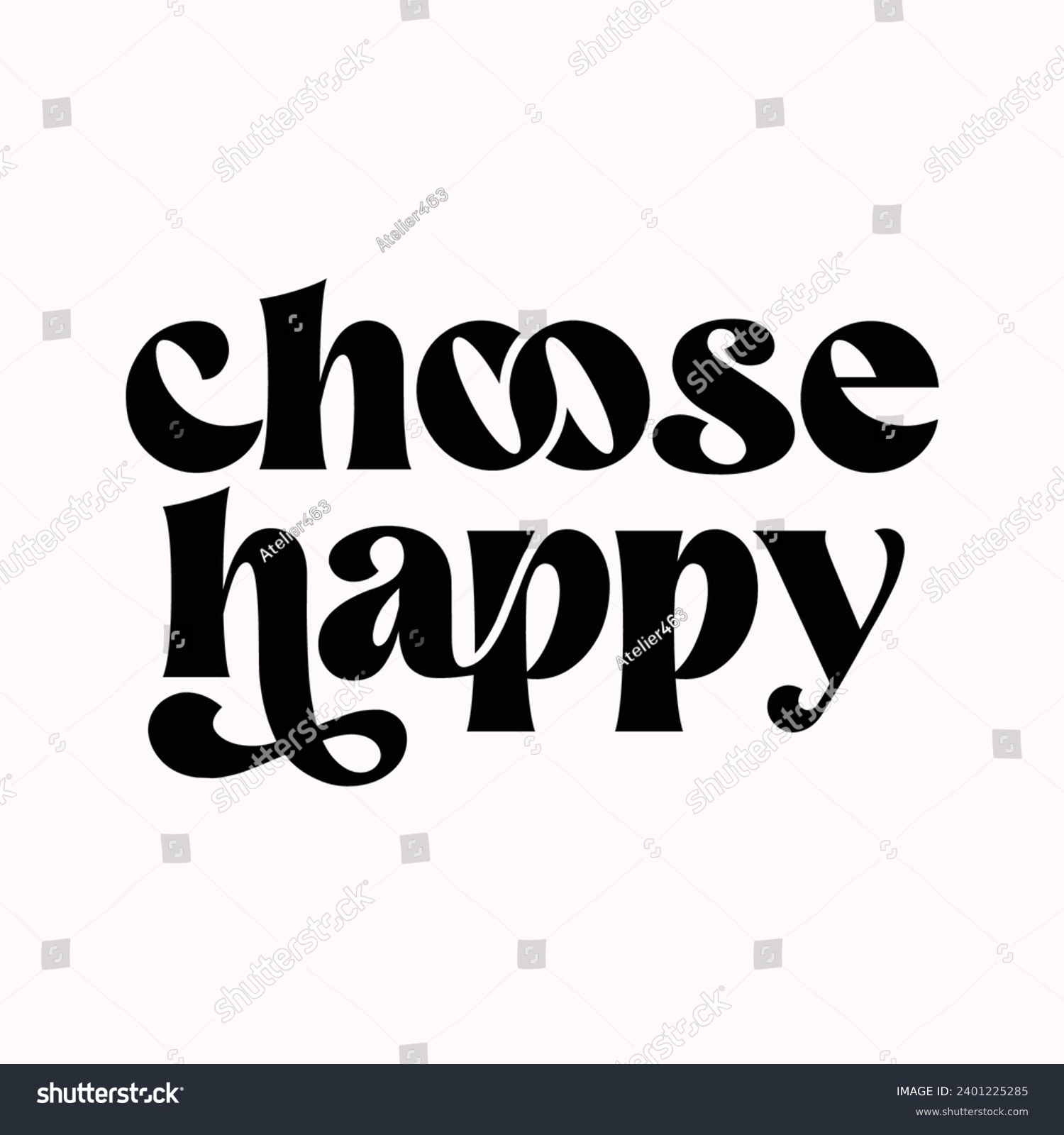 SVG of Choose happy, Rear View Mirror with motivational quotes illustration svg