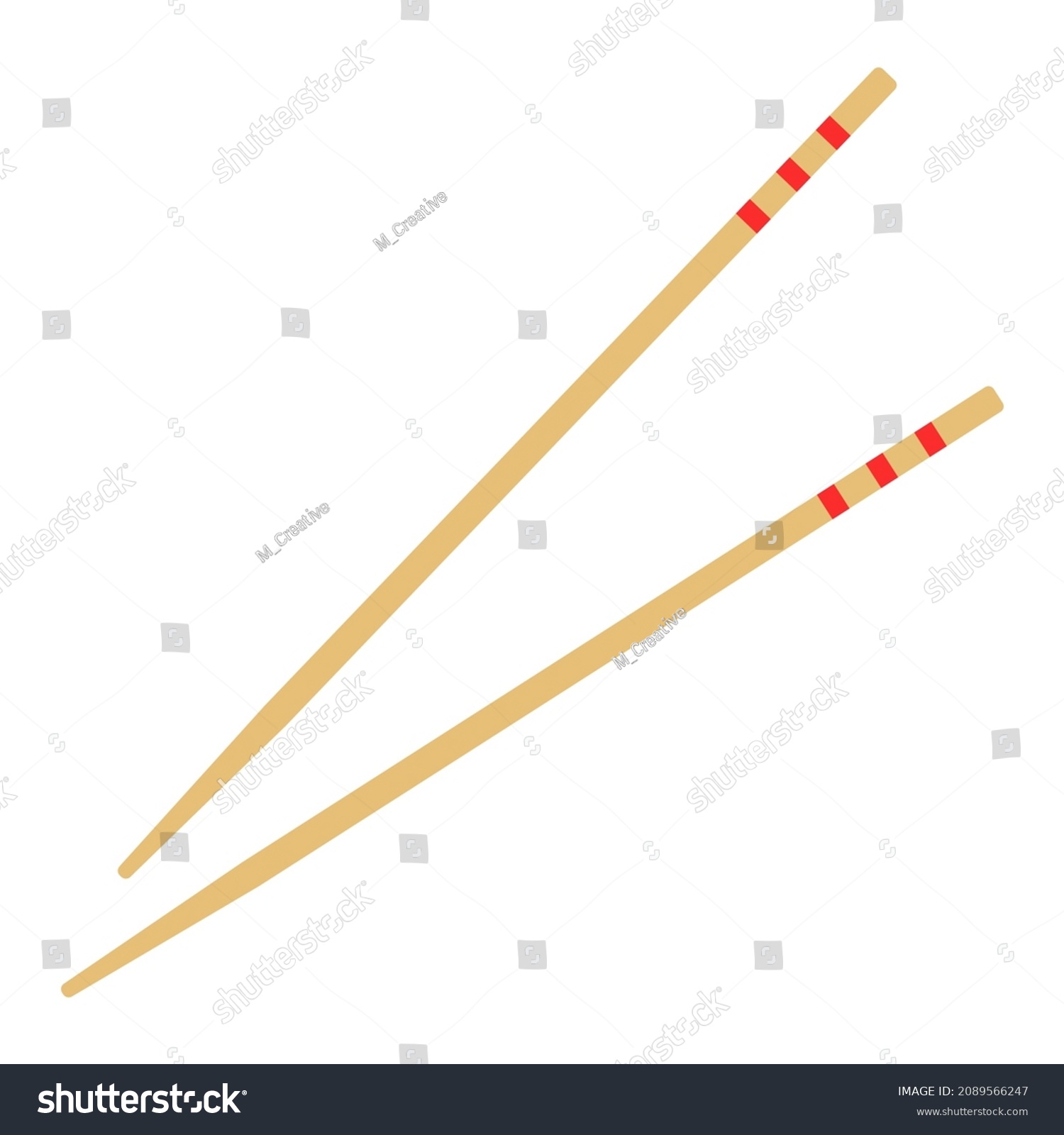 Chopstick Flat Clipart Vector Illustration Stock Vector (royalty Free 