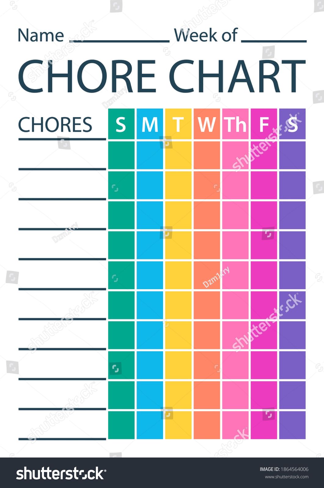 32 Weekly chore chart Images, Stock Photos & Vectors | Shutterstock