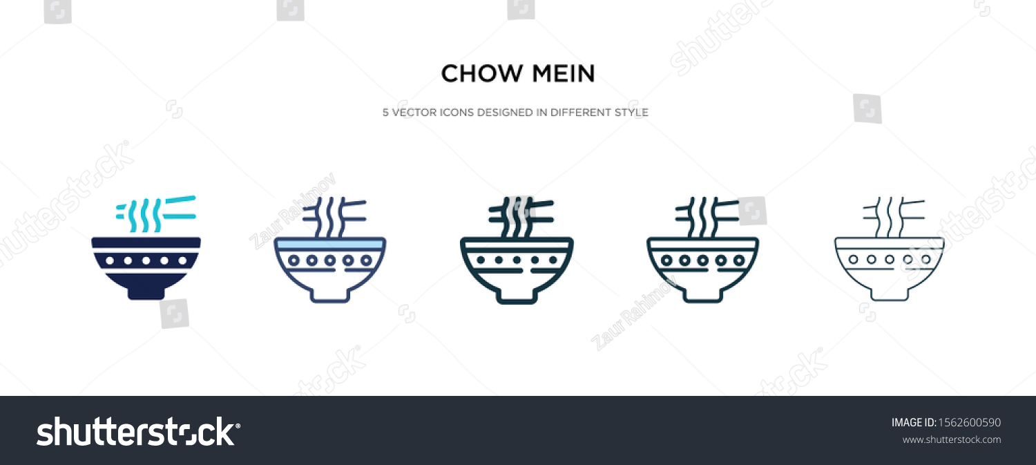 SVG of chow mein icon in different style vector illustration. two colored and black chow mein vector icons designed in filled, outline, line and stroke style can be used for web, mobile, ui svg
