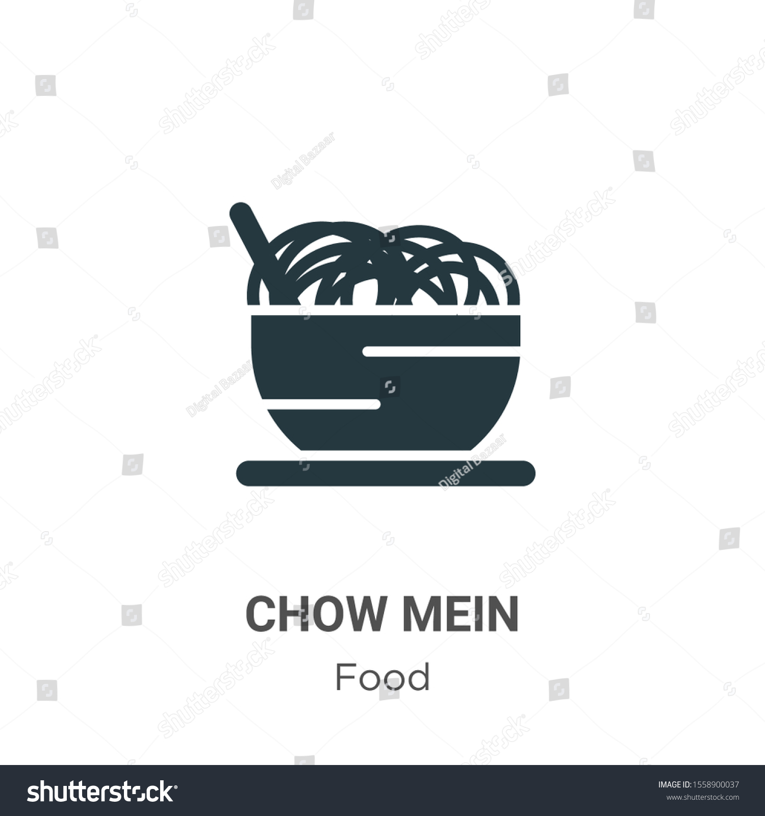 SVG of Chow mein vector icon on white background. Flat vector chow mein icon symbol sign from modern food collection for mobile concept and web apps design. svg