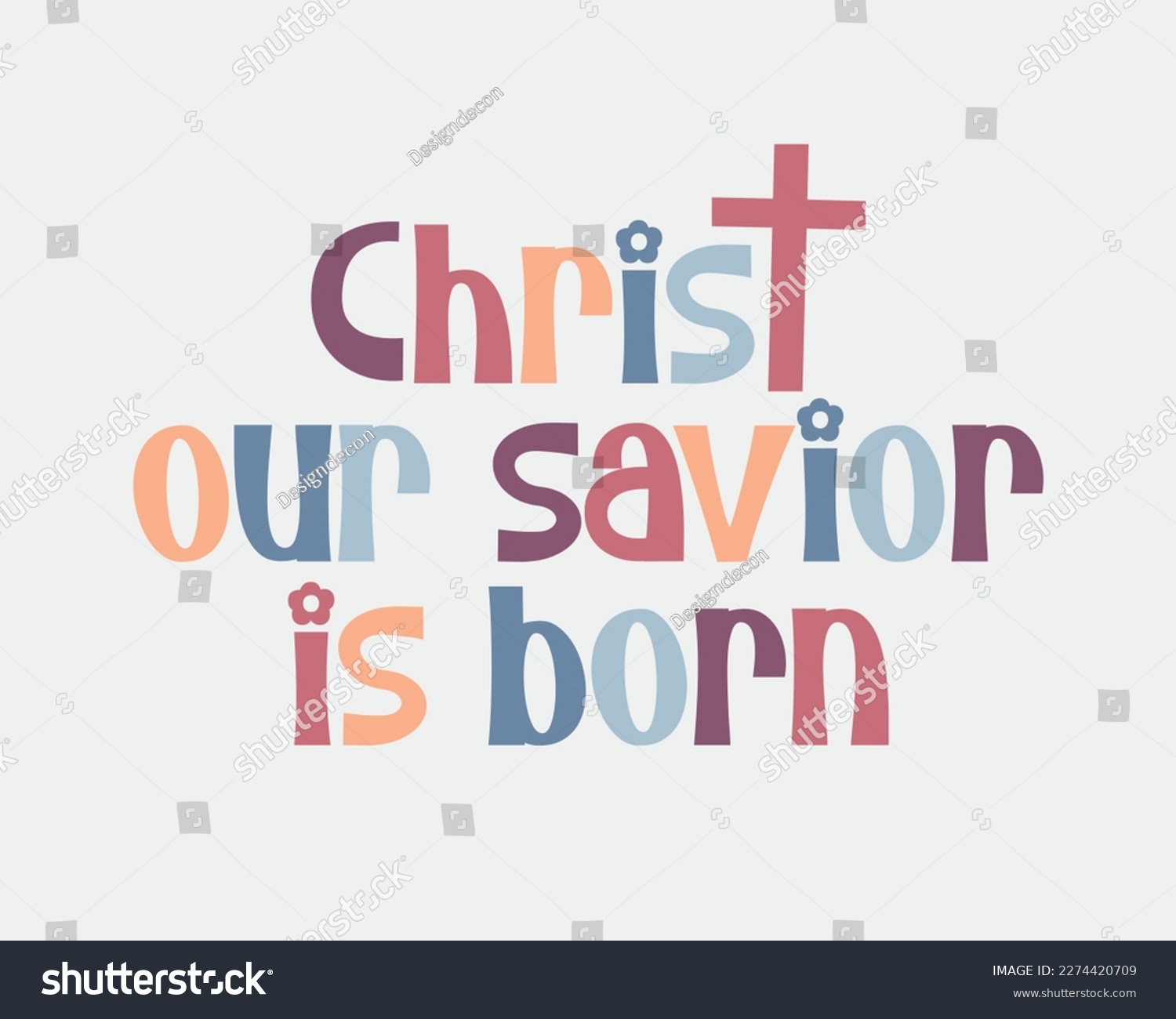SVG of Christ our savior is born Christian Jesus quote retro handwritten typographic art on white background svg