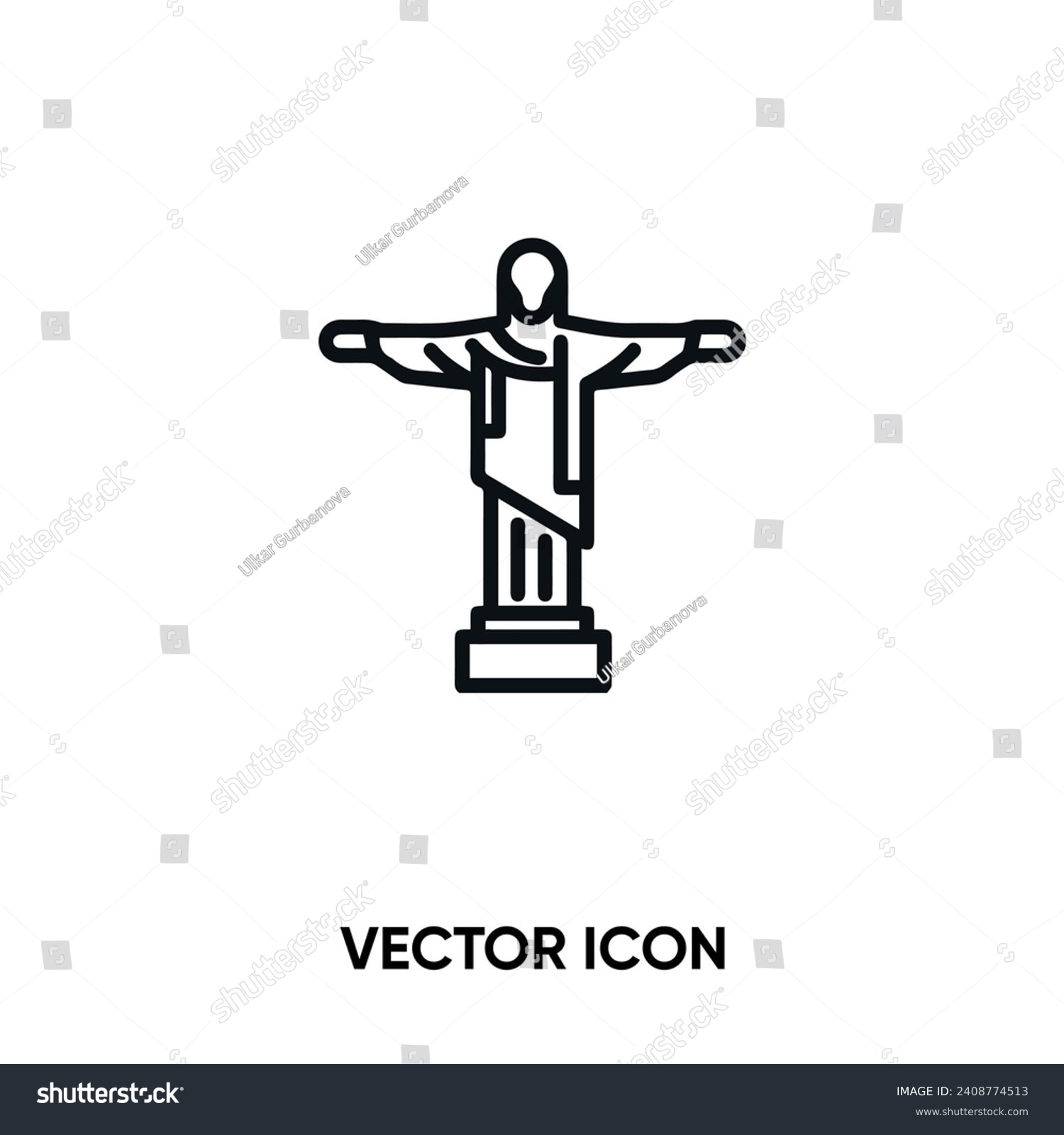 SVG of Christ the redeemer vector icon . Modern, simple flat vector illustration for website or mobile app. Brasil symbol, logo illustration. Pixel perfect vector graphics svg