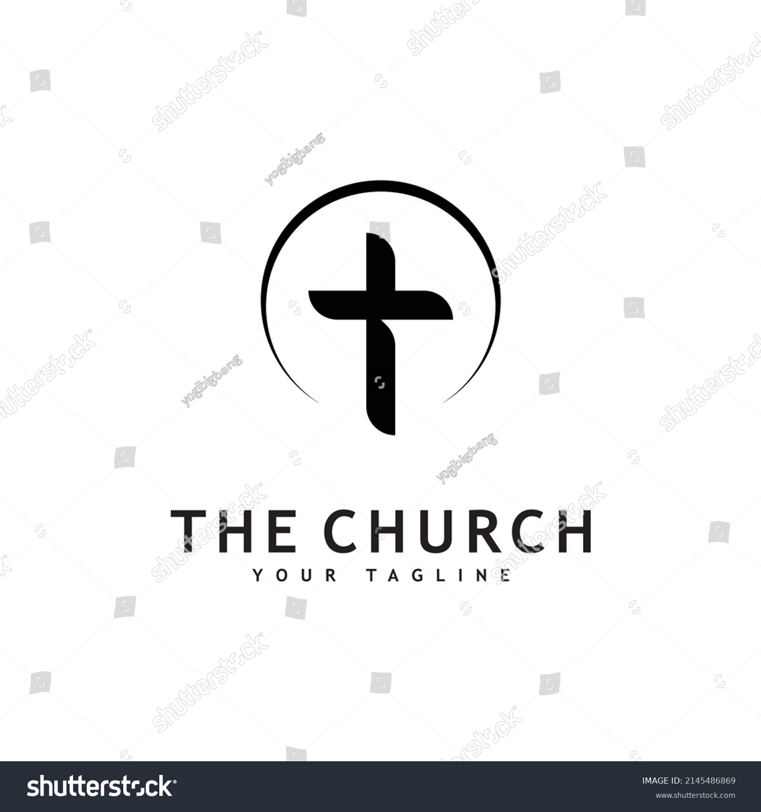 Christian Church Logo Creative Cross Design Stock Vector (Royalty Free ...