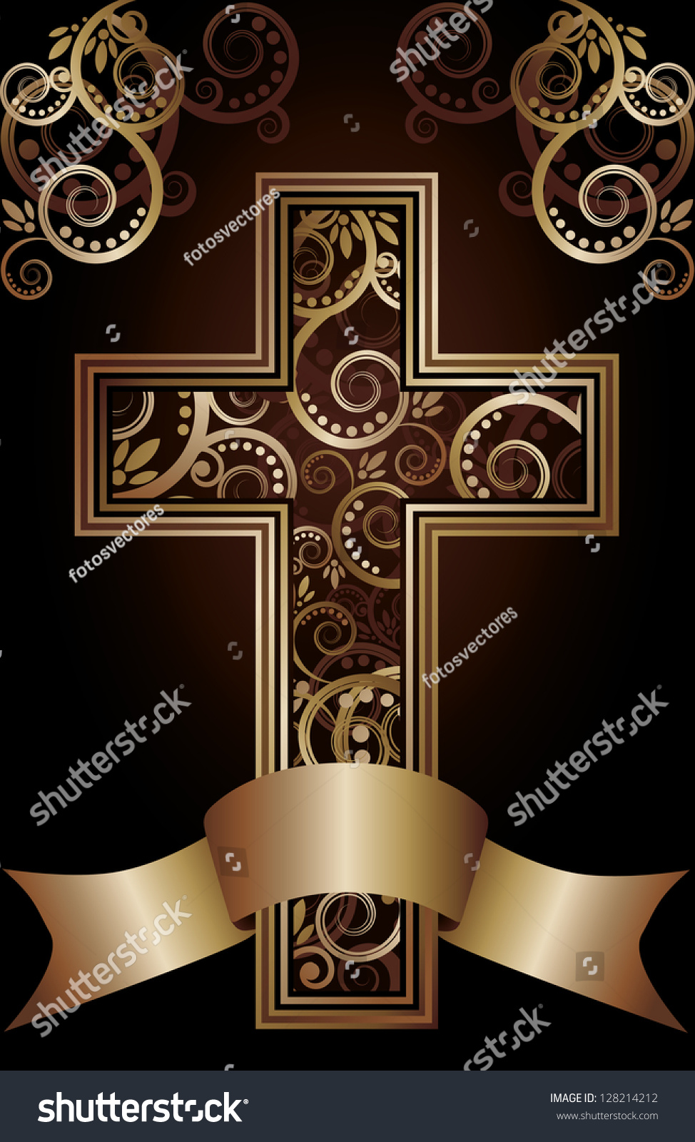 Christian Cross Card Vector Illustration Stock Vector (Royalty Free ...