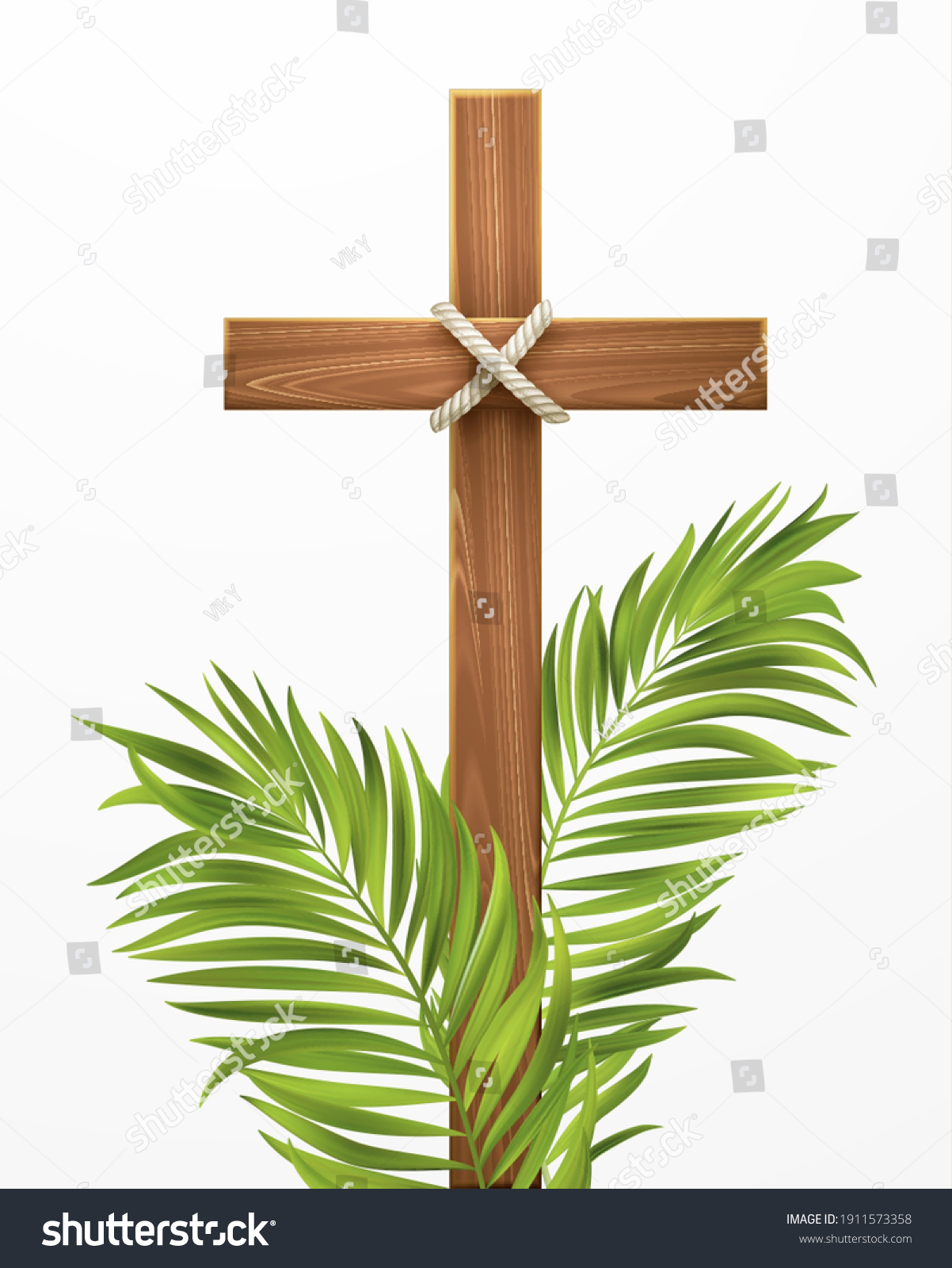 Christian Cross Congratulations On Palm Sunday Stock Vector (Royalty ...