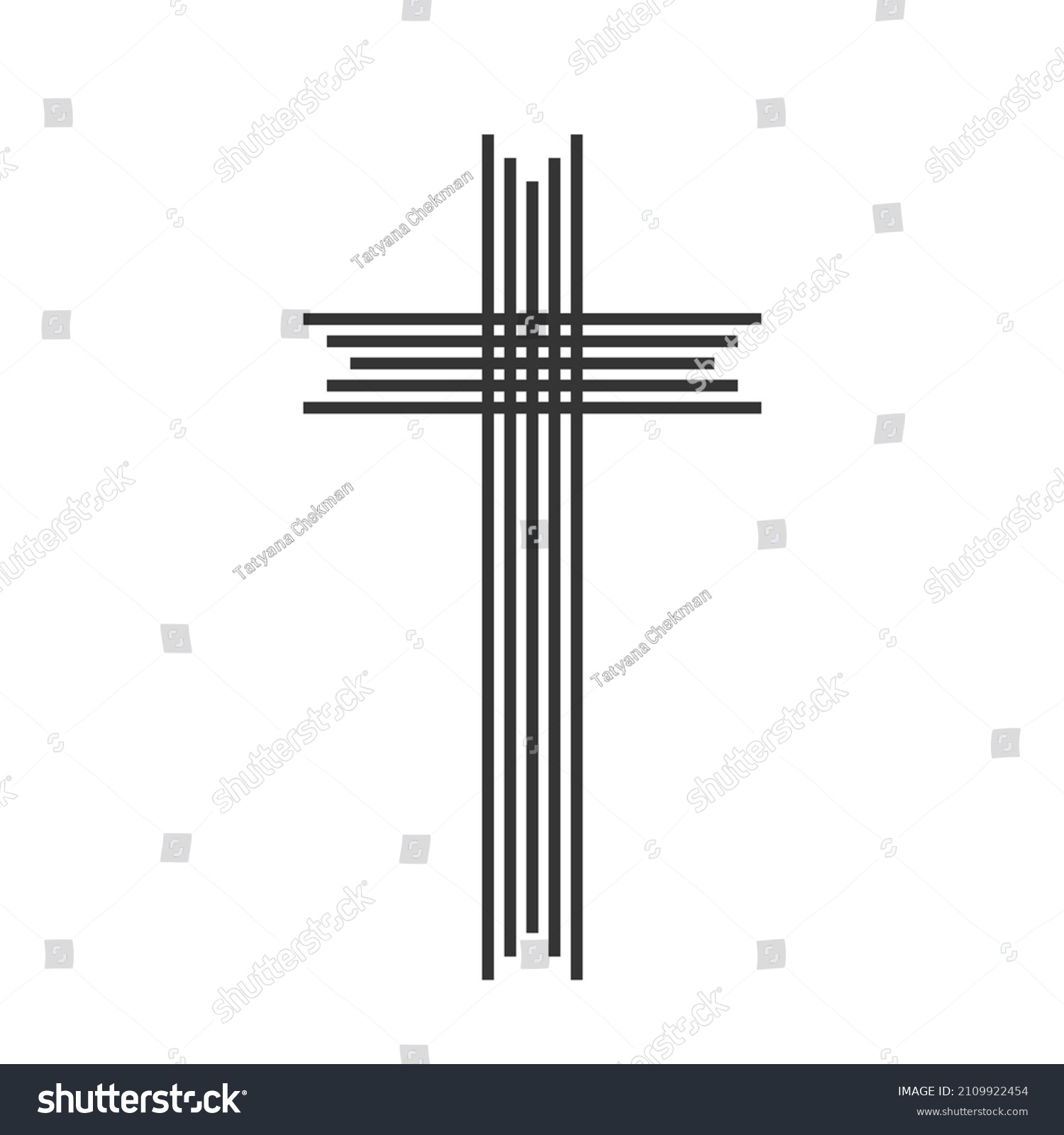 Christian Cross Icon Church Cross Isolated Stock Vector Royalty Free Shutterstock