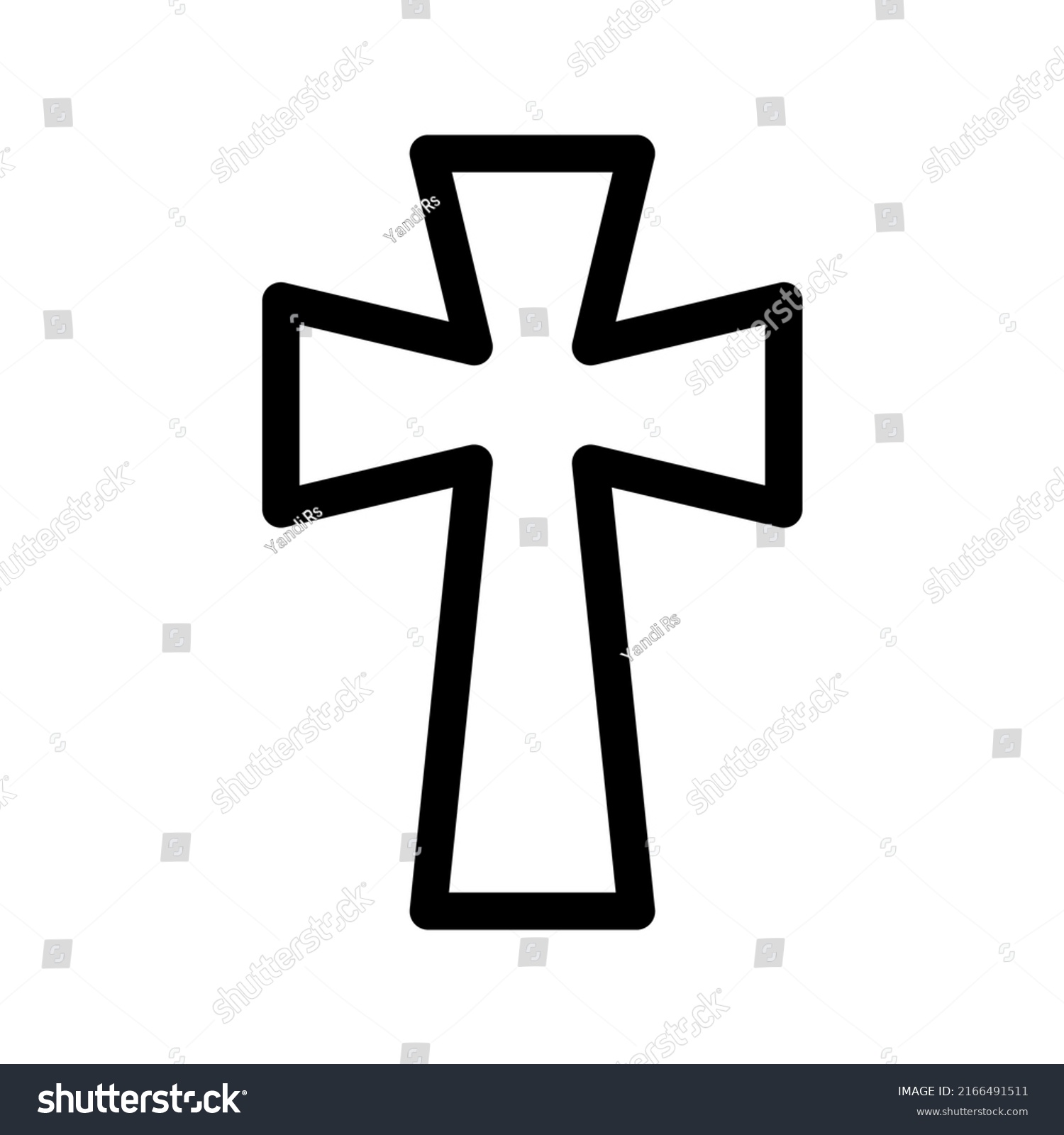 Christian Cross Icon Vector Symbol Design Stock Vector (Royalty Free ...