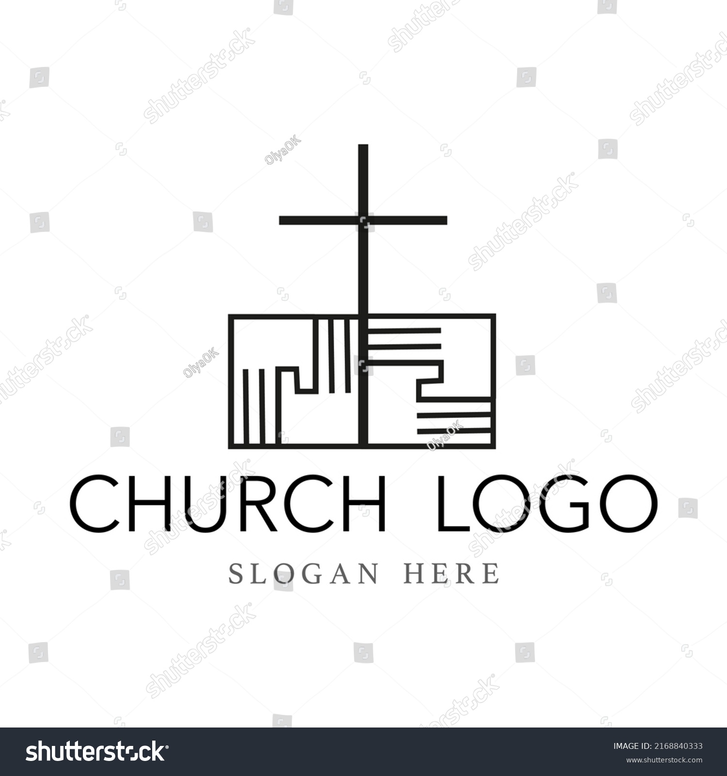 Christian Cross Hands Church Logo Christianity Stock Vector (Royalty ...