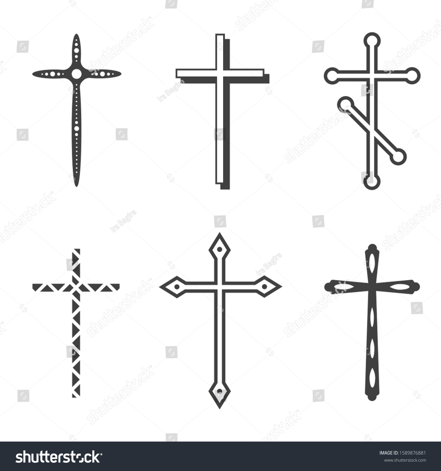 Christian Crosses Cross Symbol Christianity Death Stock Vector (Royalty ...