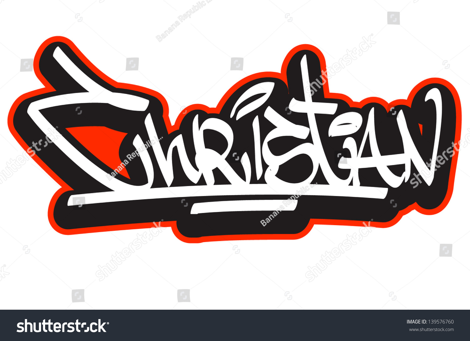 Christian Graffiti Font Style Name Hiphop Stock Vector Royalty Free 139576760