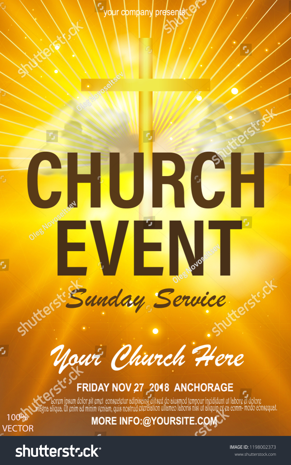 Christian Invitation Poster Template Religious Flyer Stock Vector Intended For Free Church Flyer Templates Download