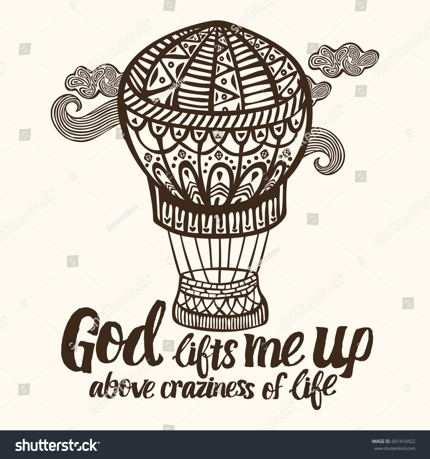 Christian Lettering Doodle Art Typography God Stock Vector Royalty