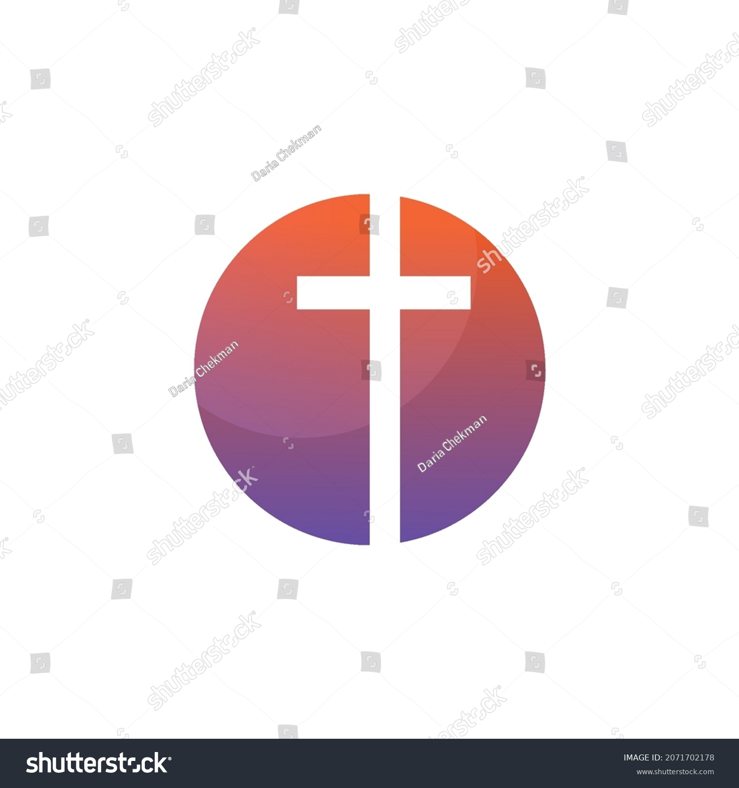 Christian Logo Cross Circle Christianity Symbol Stock Vector (Royalty ...