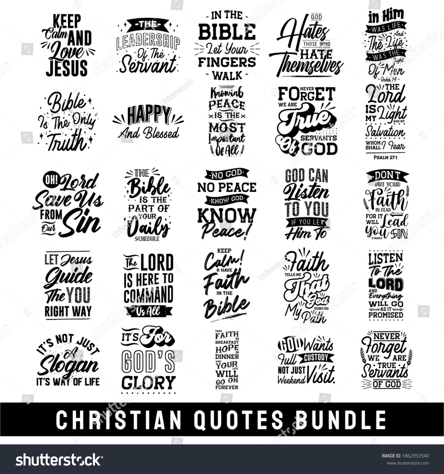 Download Christian Quotes Bundle Set Christian Quotes Stock Vector Royalty Free 1862953540
