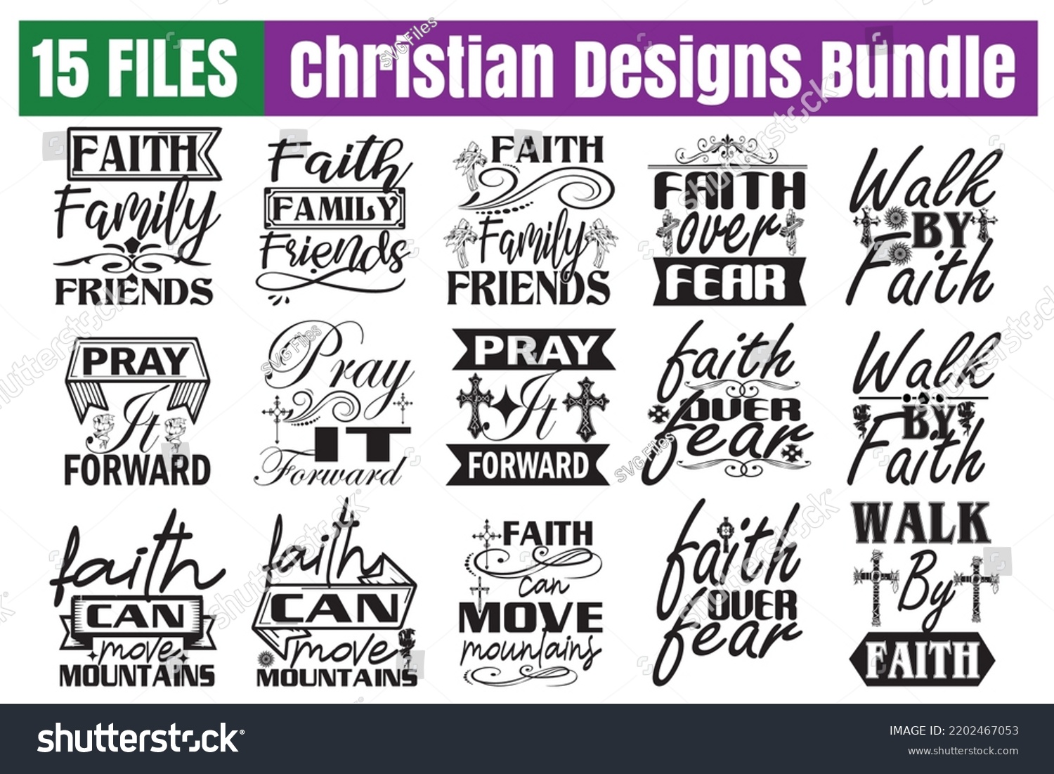 SVG of Christian Quotes svg Bundle. Quotes about Christian, Christian cut files Bundle of 15 svg eps Files for Cutting Machines Cameo Cricut, Christian Quotes svg