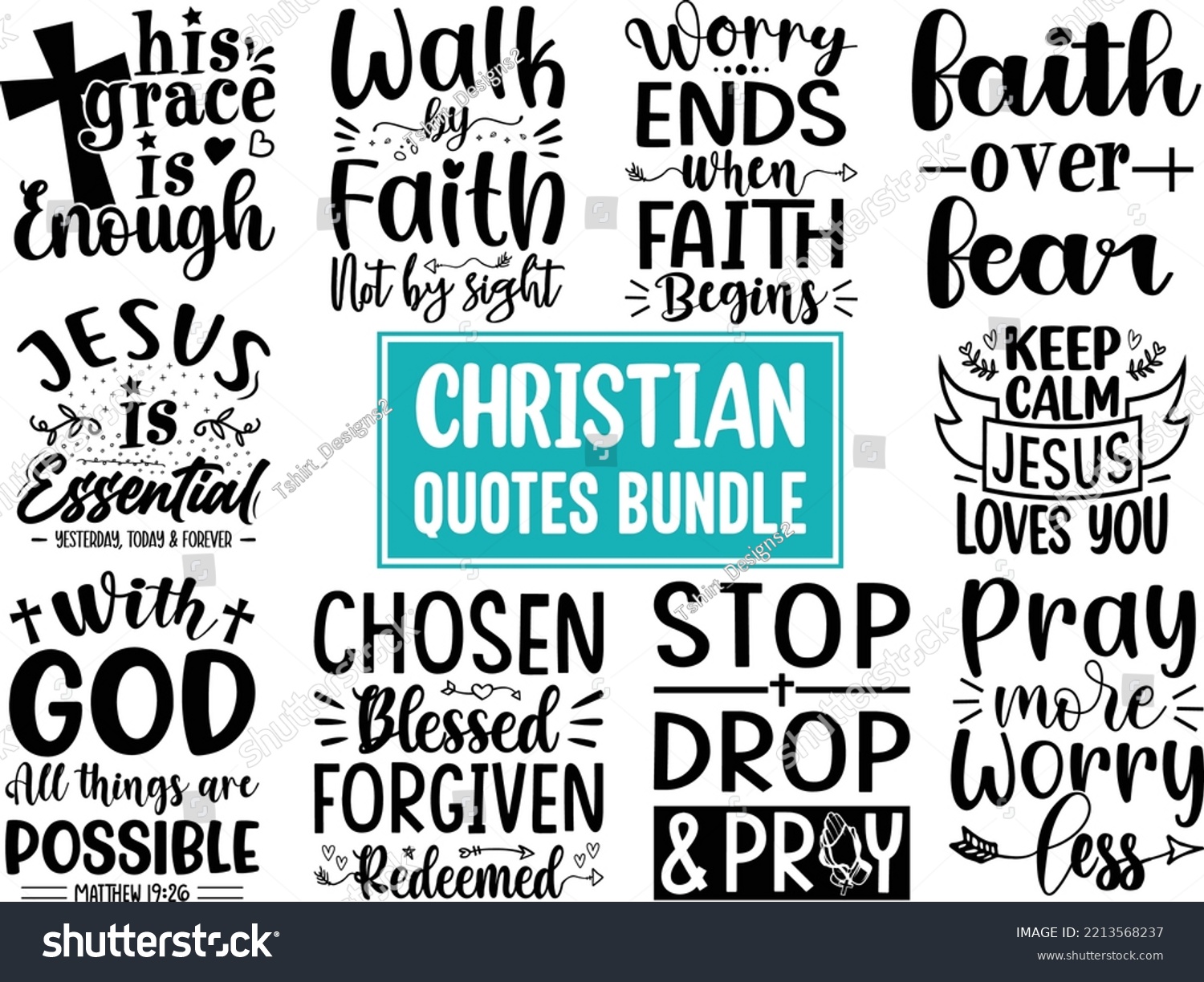 SVG of Christian Quotes SVG Designs Bundle, Christian Quotes t shirt Designs, set of Christian Quotes typography lettering, Religion Quotes, and sayings vector craft svg