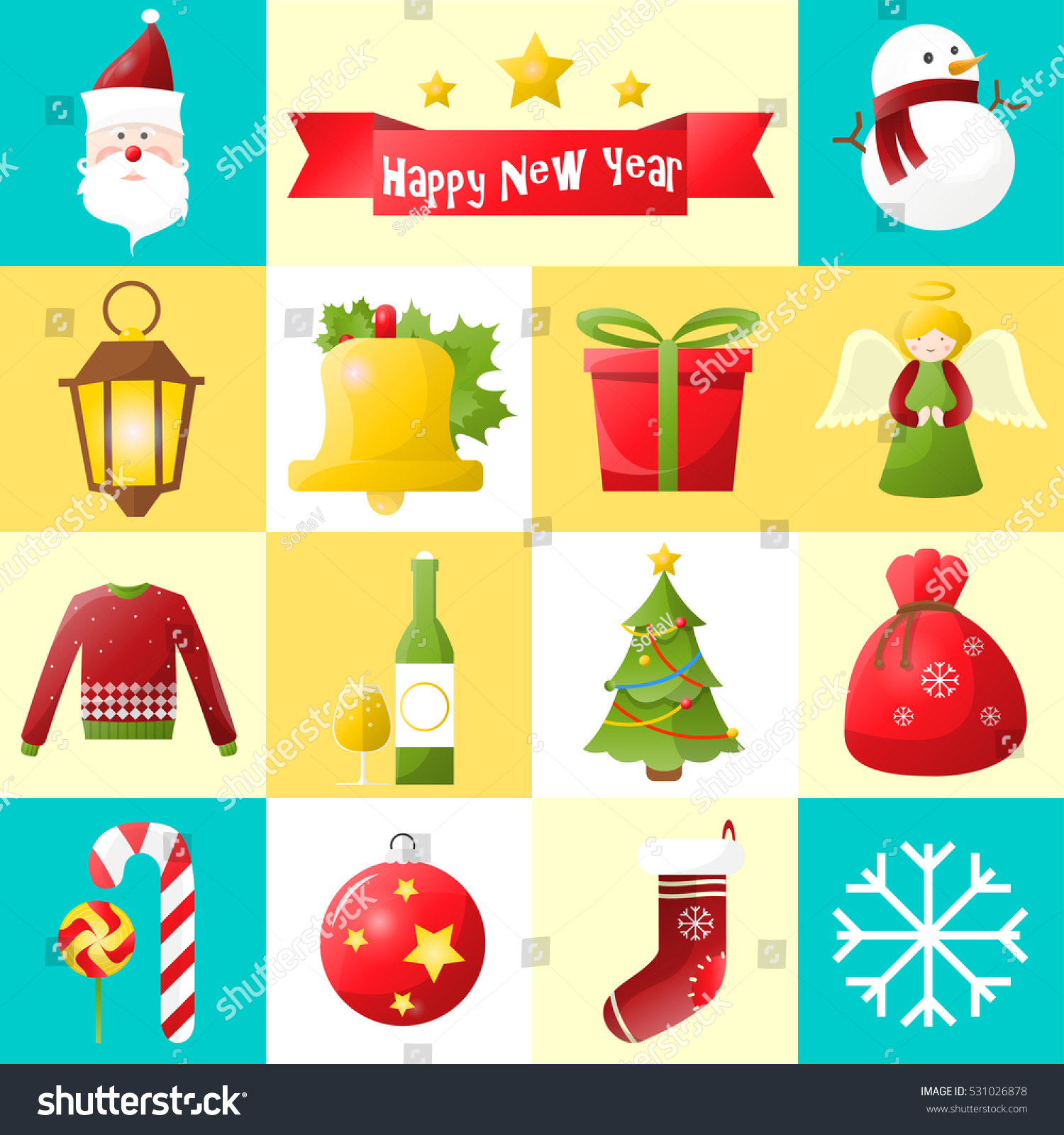 new year icon set new year icons set collection stock vector new year icon set new year icons set collection stock vector