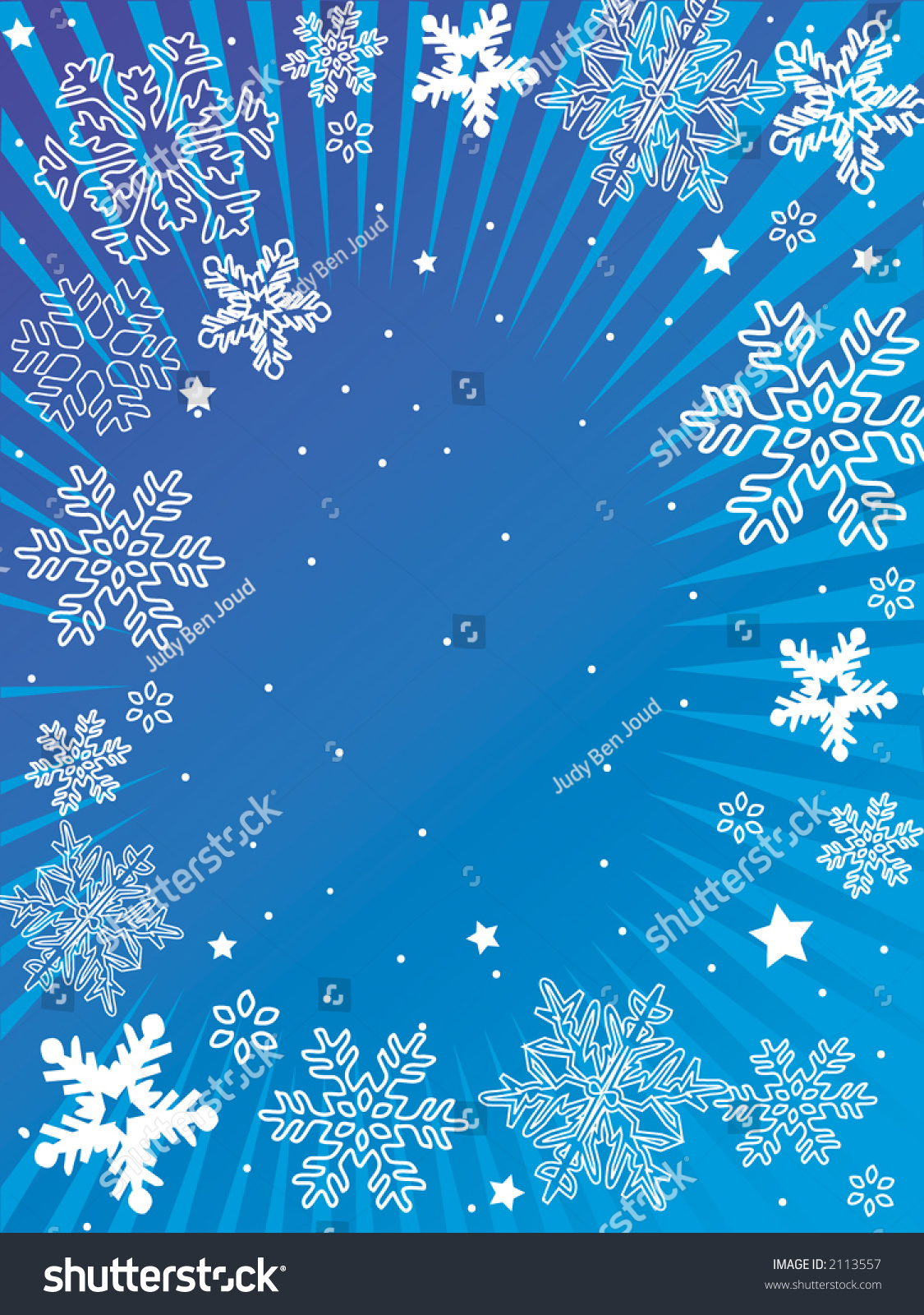 Christmas and new year winter frame background with snowflakes