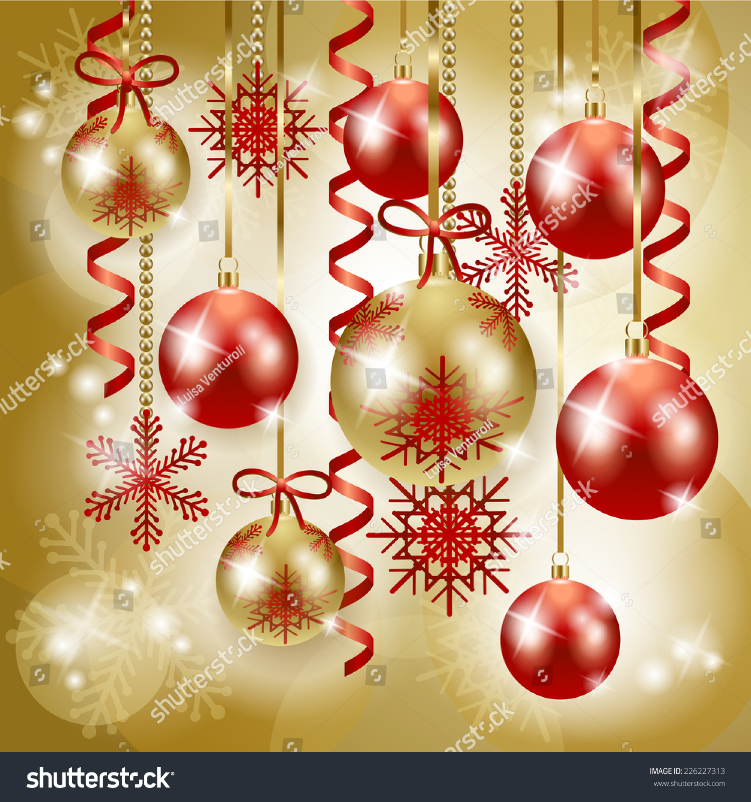 Download Christmas Background Red Gold Vector Eps Stock Vector Royalty Free 226227313 PSD Mockup Templates