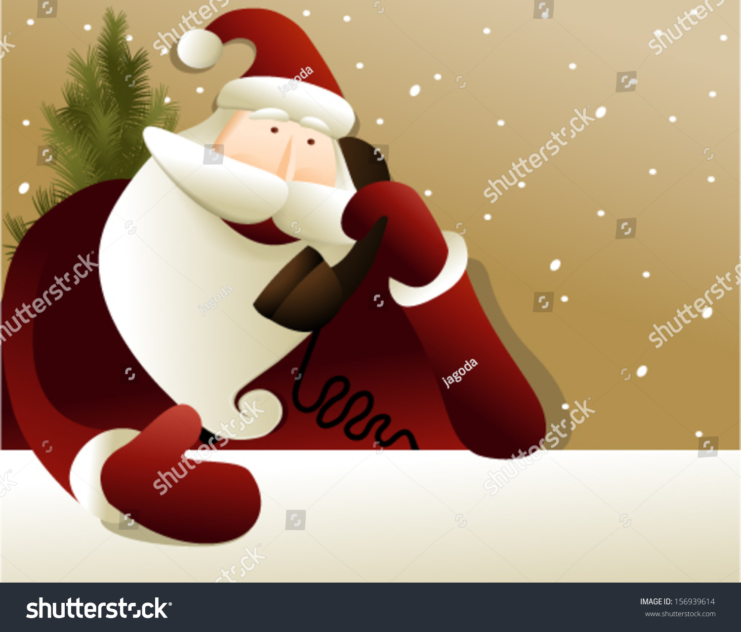 Christmas Background With Santa Claus Stock Vector Illustration 156939614 : Shutterstock