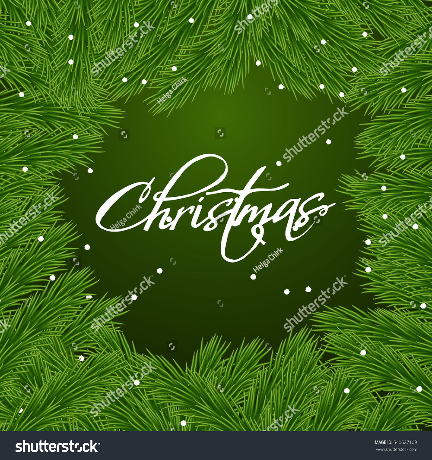 Christmas Background Snowflakes Christmas Tree Branches Stock Vector 540627109 - Shutterstock