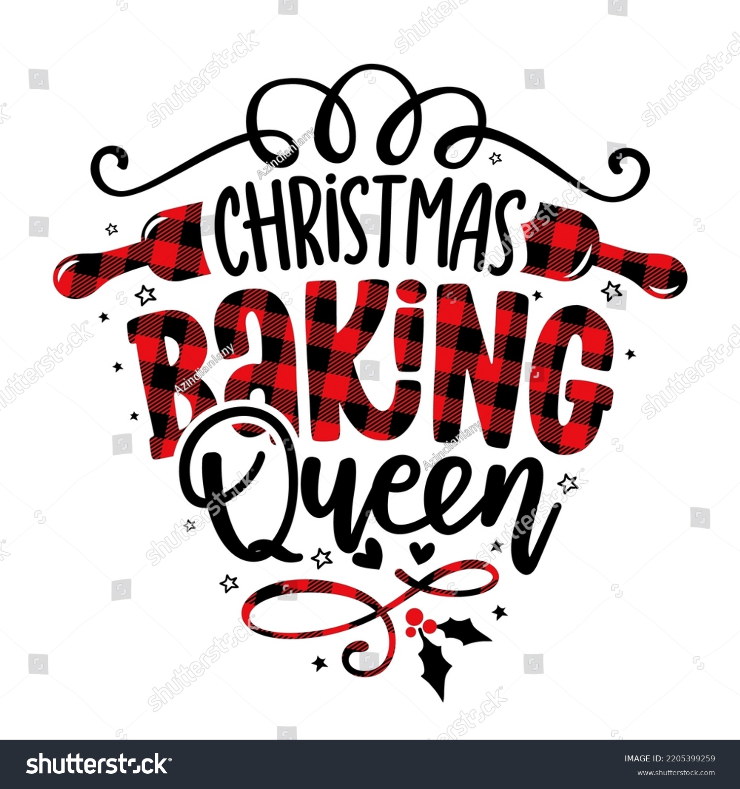 SVG of Christmas Baking Queen - lovely Calligraphy phrase for Kitchen towels. Hand drawn lettering for Lovely greetings cards, invitations. Good for t-shirt, mug, scrap booking, gift, Merry Xmas! svg