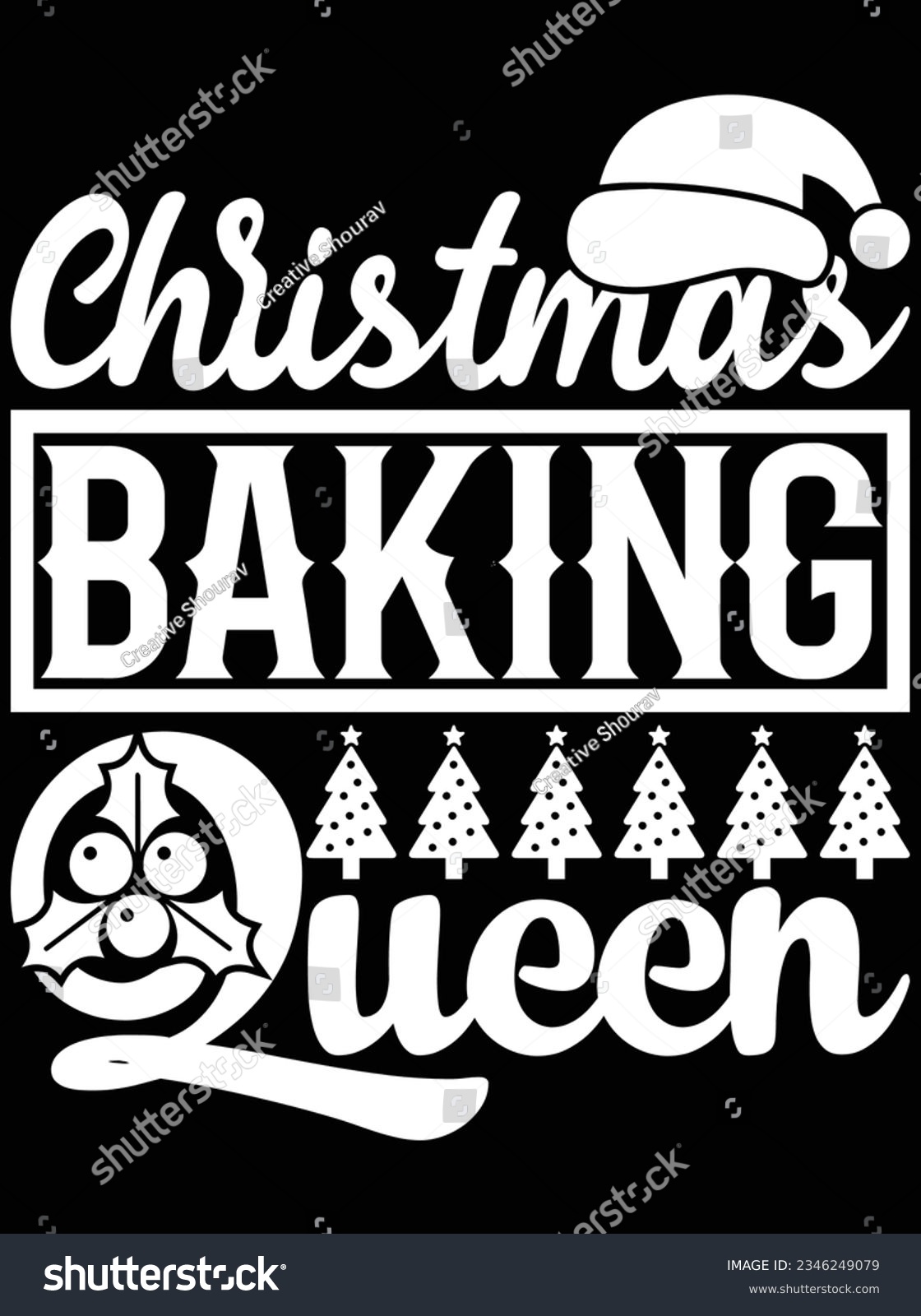 SVG of Christmas baking queen vector art design, eps file. design file for t-shirt. SVG, EPS cuttable design file svg
